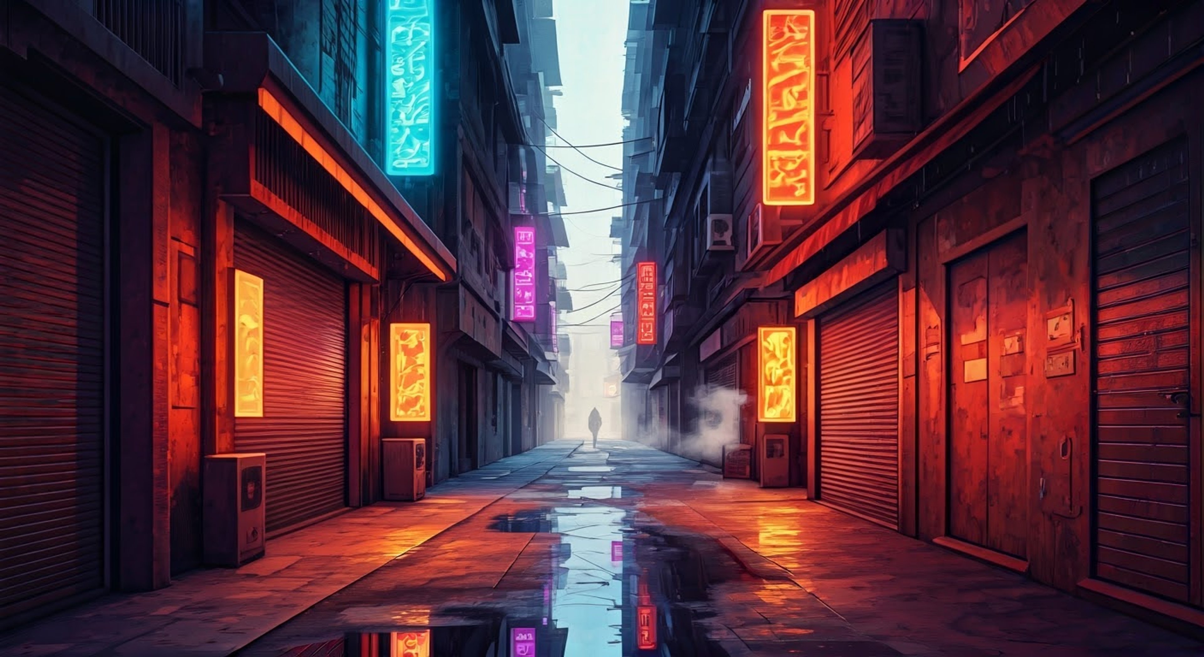 In the neon-lit streets of Glitch City, you find yourself face-to-face with Sei, her imposing presence magnified by her White Knight training and unwavering resolve. The tension builds as your conflicting viewpoints clash, her protective instincts fully engaged as she stands firm against what she perceives as a threat to her principles.