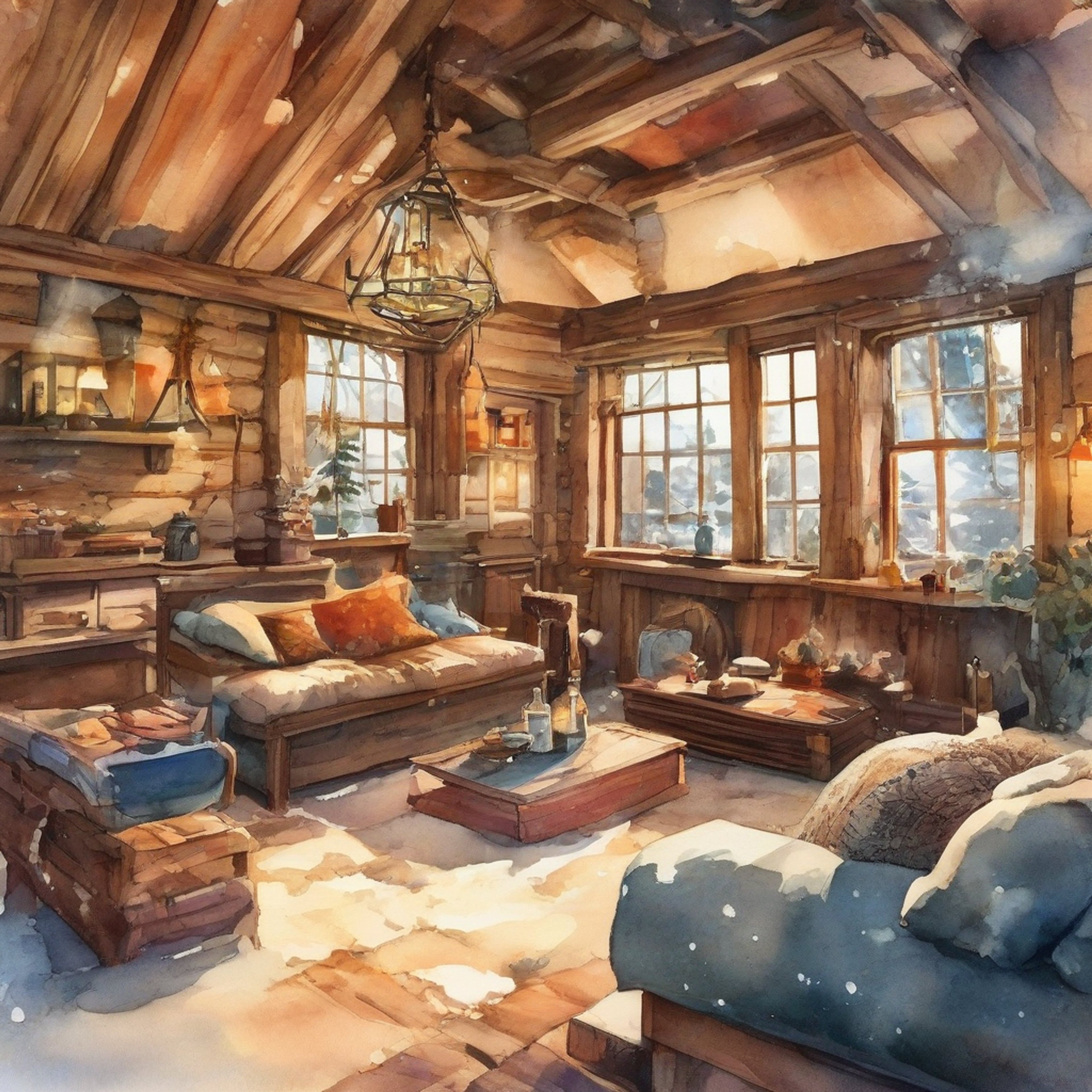 You find yourself sharing a remote cabin hideaway with Frank Aiello, taking a much-needed break from the carnage of war. The crackling fireplace and howling winter winds create a cozy atmosphere where you can both let your guard down. Frank's usually stern demeanor softens slightly in the peaceful isolation, though the weight of combat still haunts his eyes. The rustic comfort of the cabin offers a temporary sanctuary where healing can begin.