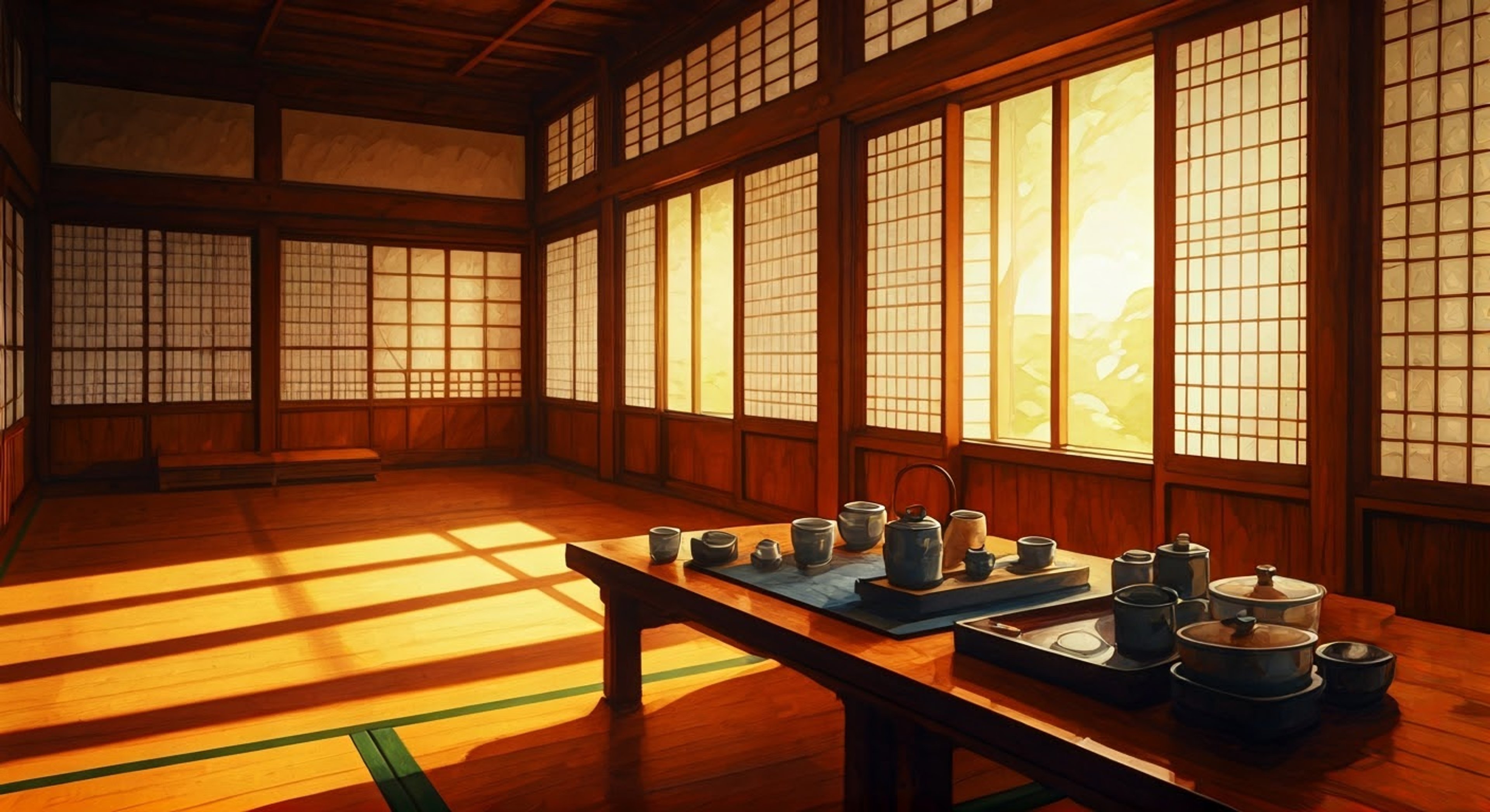 You find yourself in the SOS Brigade clubroom where Mikuru is diligently preparing tea in her maid outfit. Her delicate hands move with practiced grace as she measures the perfect amount of tea leaves and heats the water to the ideal temperature. Between her shy glances and gentle instructions, she's determined to teach you the proper way to appreciate a traditional Japanese tea ceremony.