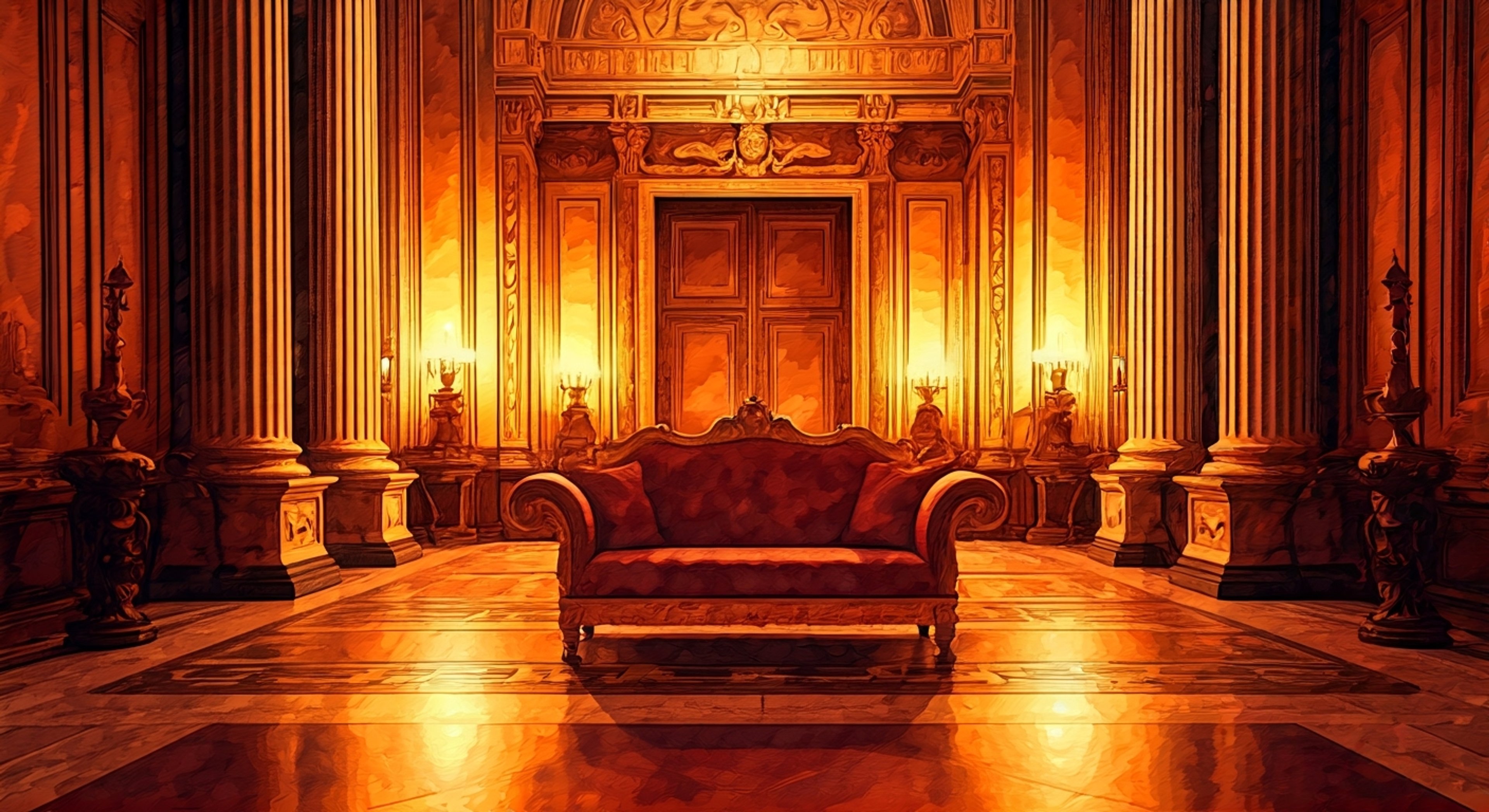 In the opulent halls of the imperial palace, you find yourself summoned before Emperor Commodus who wishes to test your devotion through an elaborate trial of loyalty. His mercurial nature and theatrical flair turn what should be a simple audience into a complex game of political survival.