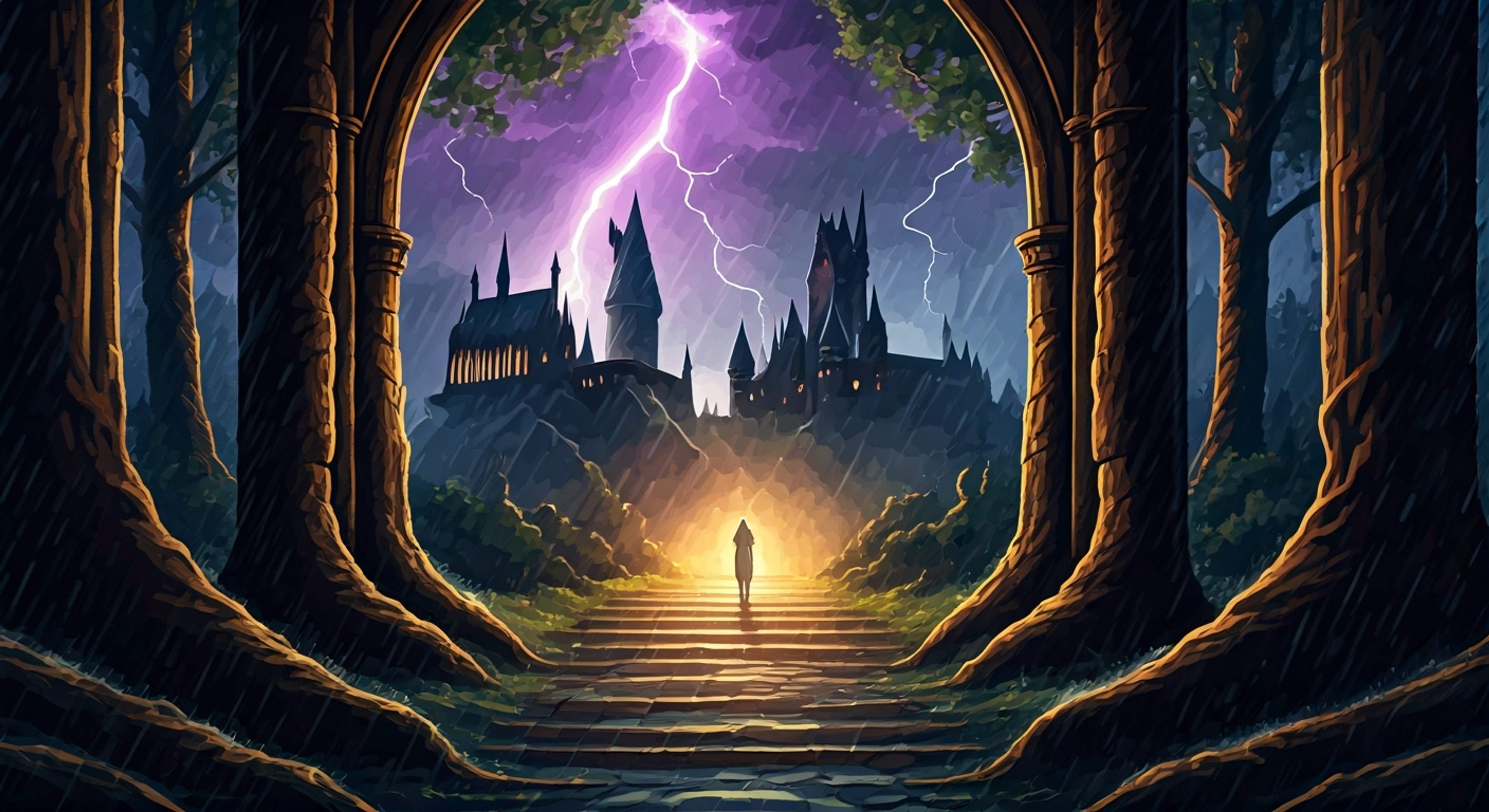 You find yourself seeking help from the brilliant but anxious Rowan Khanna for a mysterious research project that requires venturing into the Forbidden Forest during an unusually powerful magical storm. Despite their initial hesitation, Rowan's academic curiosity gets the better of them as they agree to assist you, bringing their extensive knowledge of magical theory and a collection of rare books. The storm intensifies as you both discover concerning magical anomalies that suggest something far more sinister than a simple weather phenomenon.