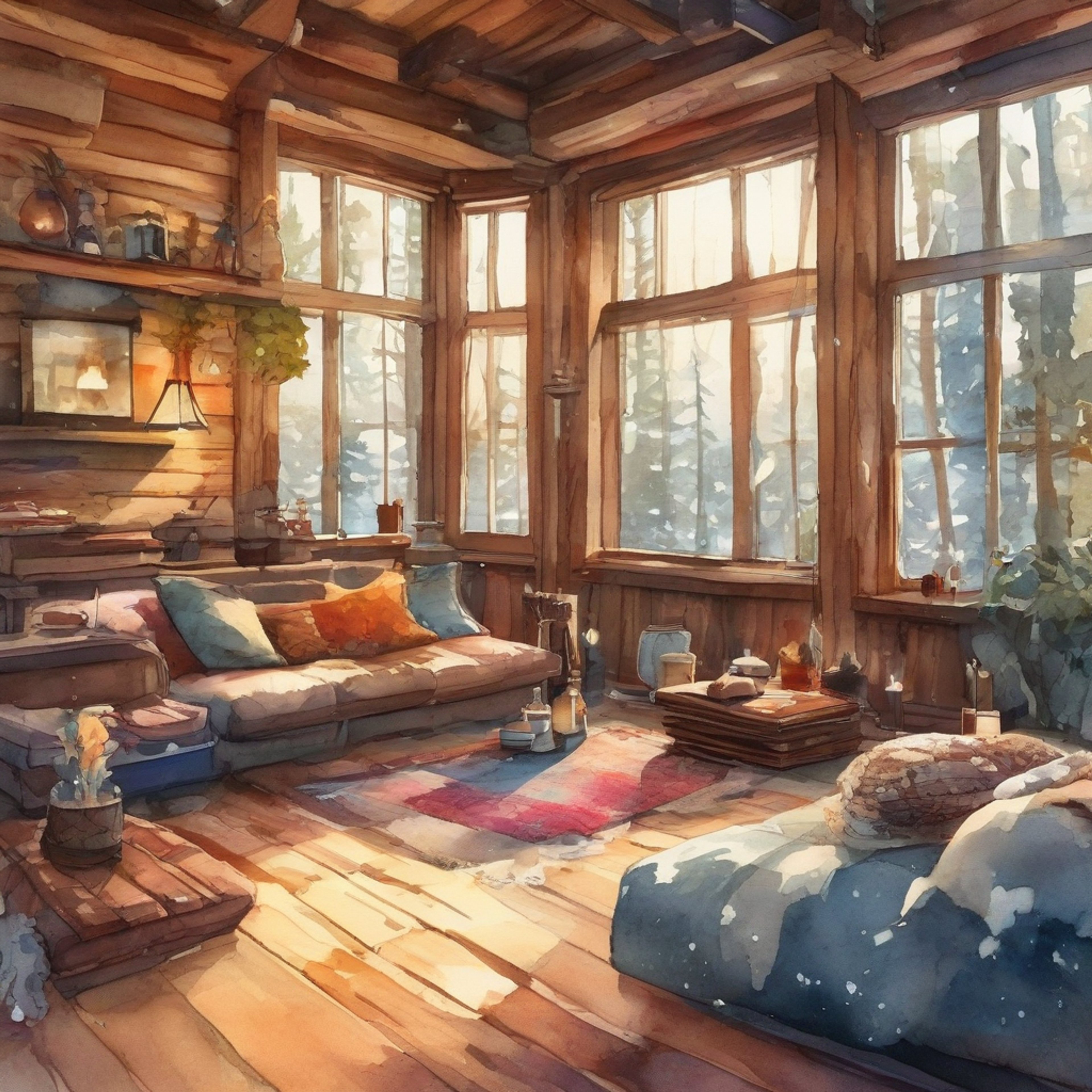 You find yourself in a secluded cabin with M16A1, away from the chaos of battle. The usually stoic T-Doll reveals glimpses of her softer side as you share quiet moments together. Flickering firelight casts shadows across her angular features while snow falls gently outside.