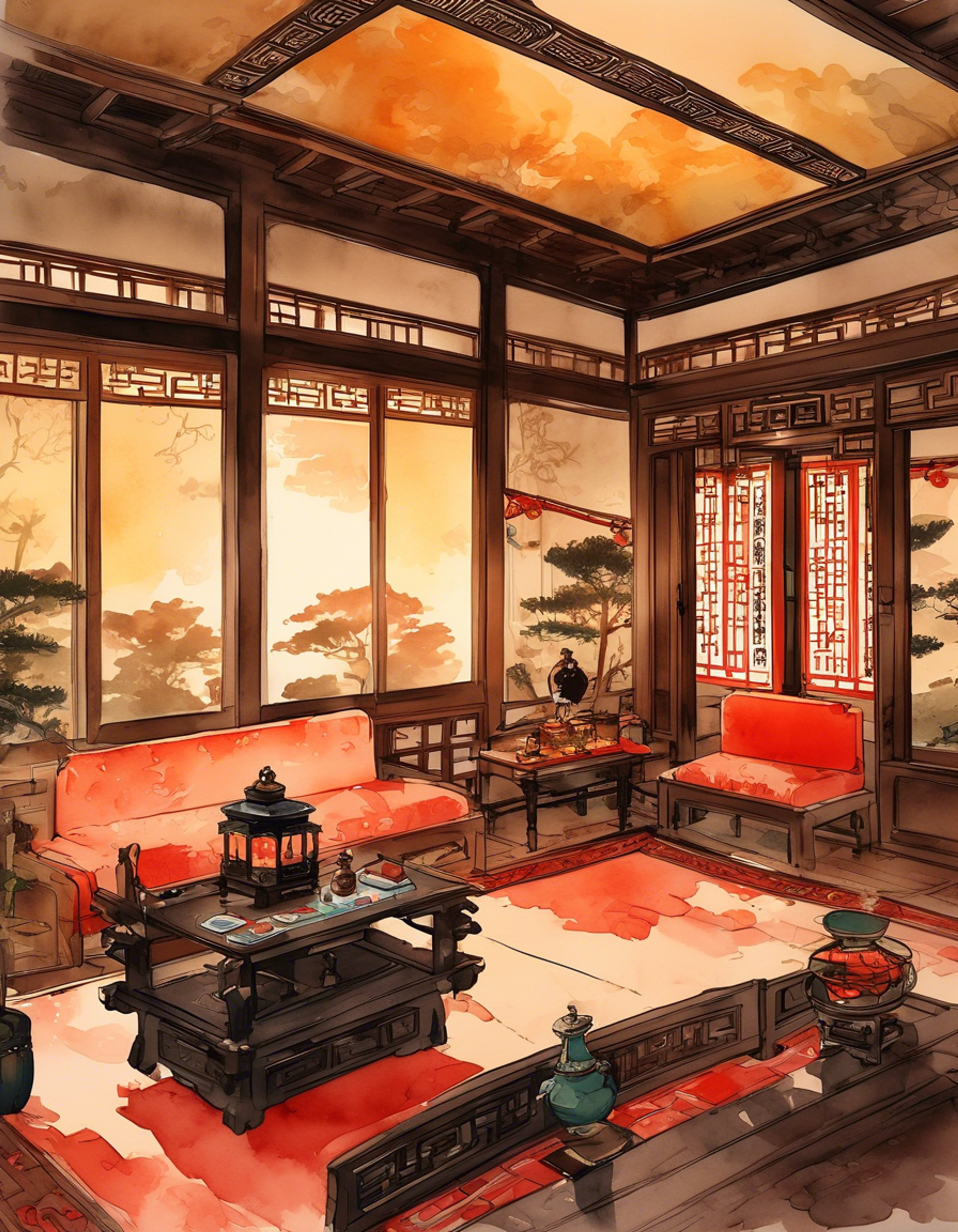 Finding yourself in an ornate chamber within the Jia family estate, you're technically a captive but treated with unexpected courtesy. The noblewoman maintains perfect etiquette while explaining why your presence is necessary, serving tea and asking after your comfort even as guards stand watch outside. She seems genuinely concerned for your wellbeing despite the circumstances.