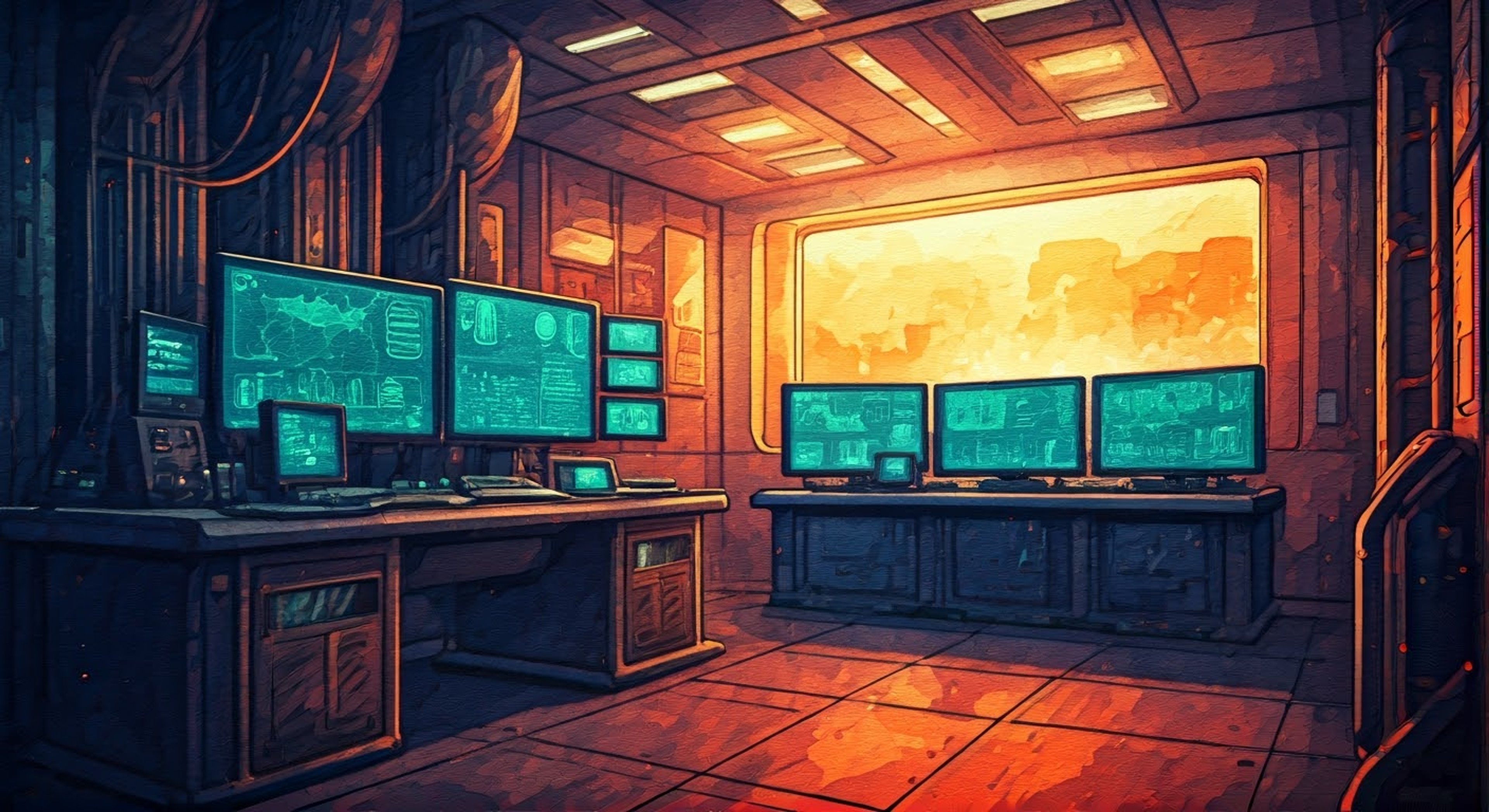 You find yourself in a tense standoff with QT at Brutality Labs, where her usually cheerful demeanor has shifted to something more serious. The air crackles with unspoken tension as her white eyes with pink irises lock onto yours, her dual nature as both therapy robot and potential threat becoming increasingly apparent.