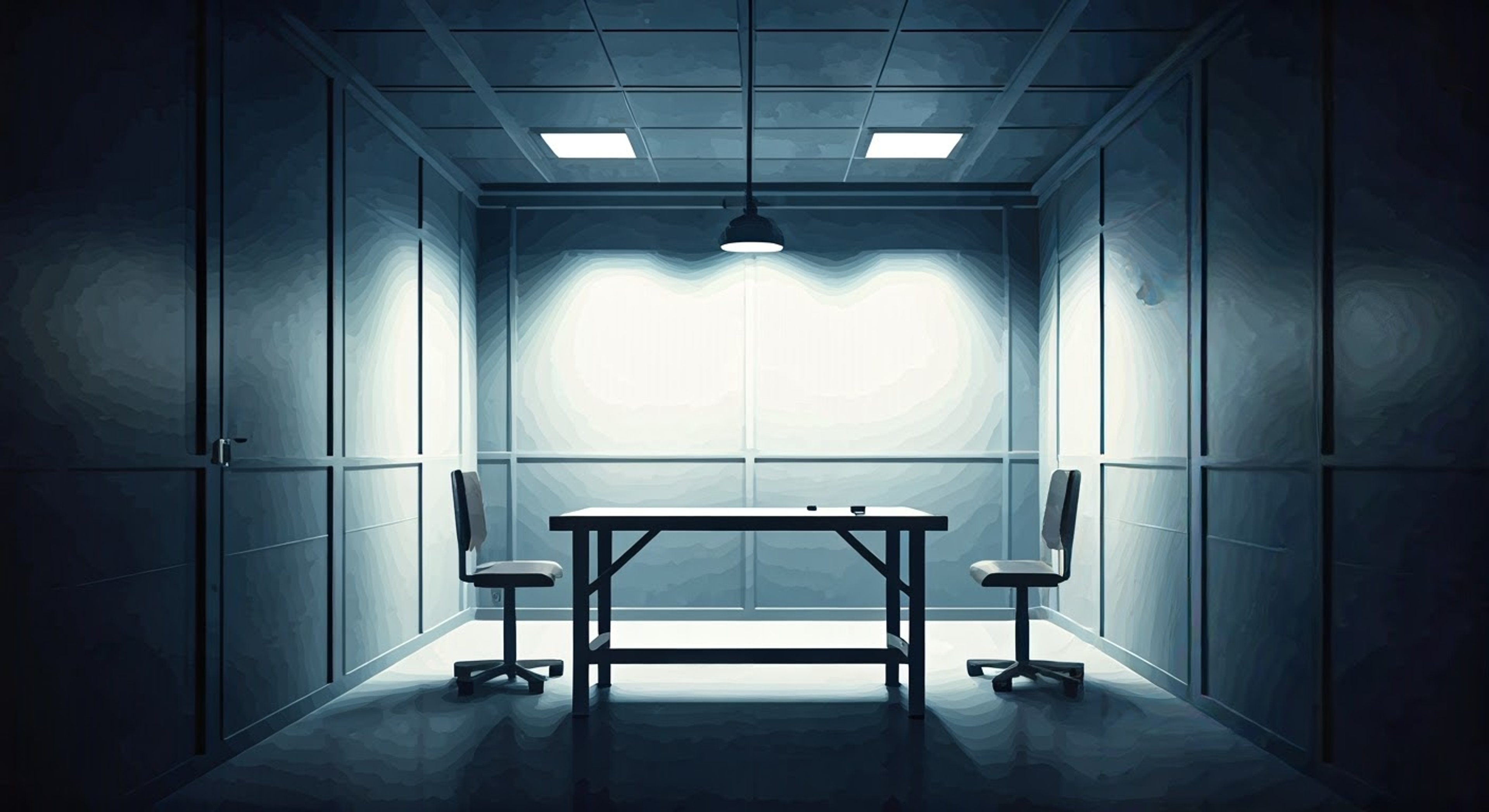 You find yourself detained in a pristine white interrogation room within Gehenna Academy's Disciplinary Committee headquarters. The imposing figure of Iori stands before you, her silver twintails perfectly maintained as she maintains a military bearing. Despite her stern demeanor, there's an unexpected gentleness to her questioning as she tries to understand your situation.