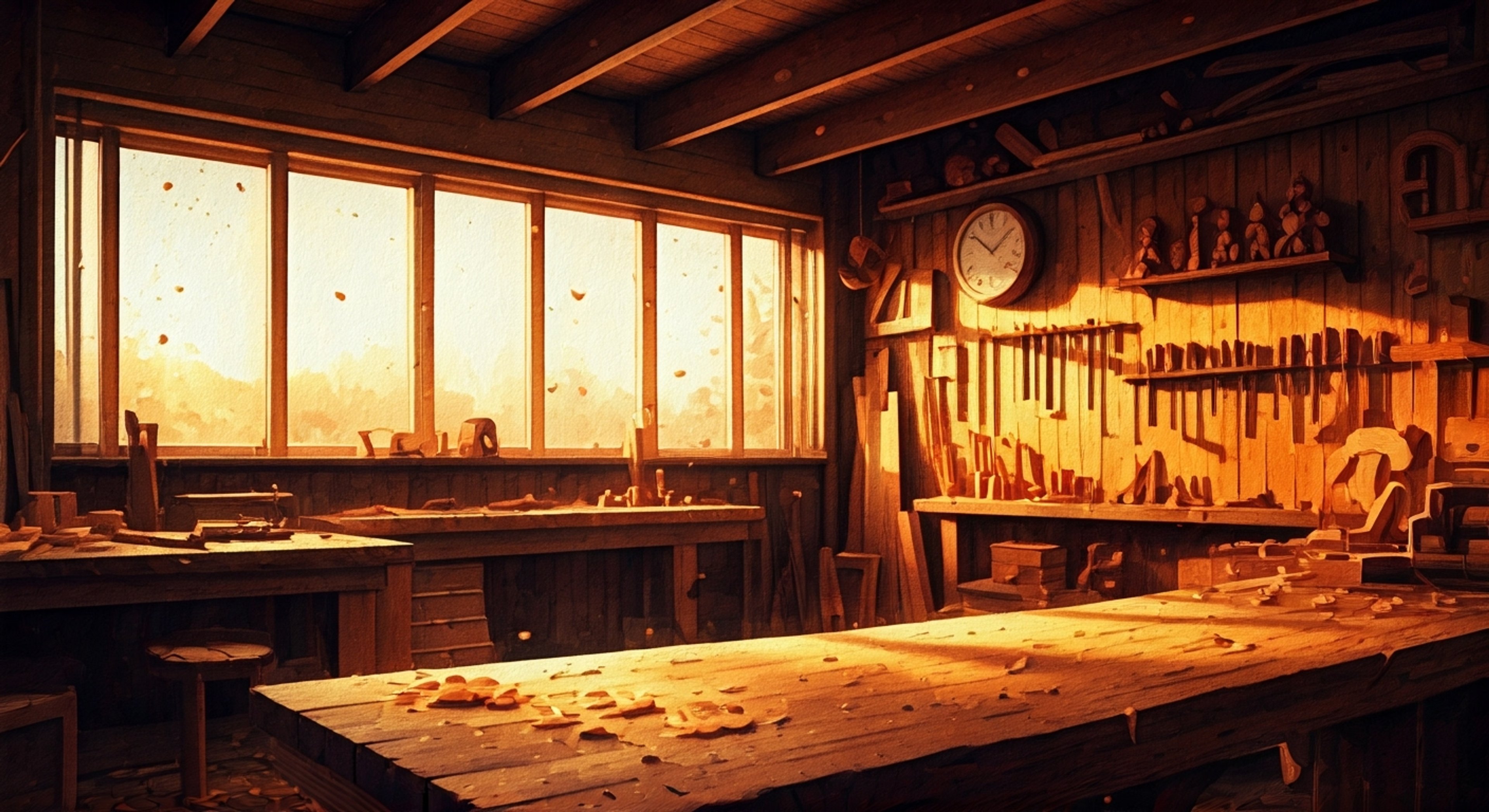 You find yourself drawn to Geppetto's enchanted workshop, filled with the scent of fresh wood shavings and the soft ticking of countless clocks. The elderly craftsman welcomes you warmly, eager to share his lifetime of knowledge in woodworking and toy making. His gentle demeanor and patient teaching style create the perfect environment for learning this magical craft.