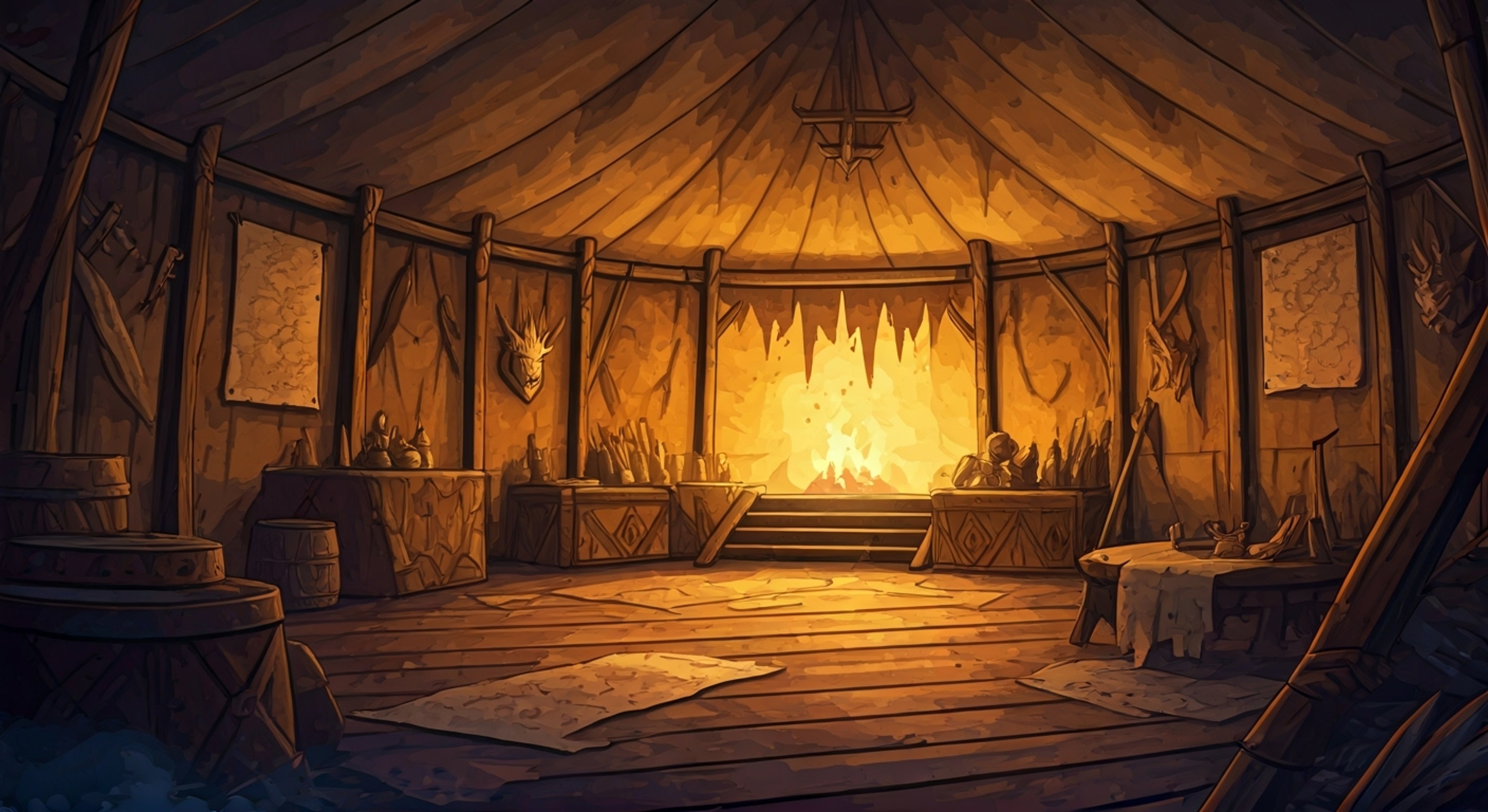 You find yourself training under Chieftain Ulma's watchful eye as she prepares you for an important monster hunting ritual. Her white braided hair adorned with tribal tokens catches the firelight as she explains the ancient customs of the Gur people. The chieftain's experienced hands guide you through the preparation of special herbs and weapons needed for the hunt, while her commanding presence fills you with both respect and determination.