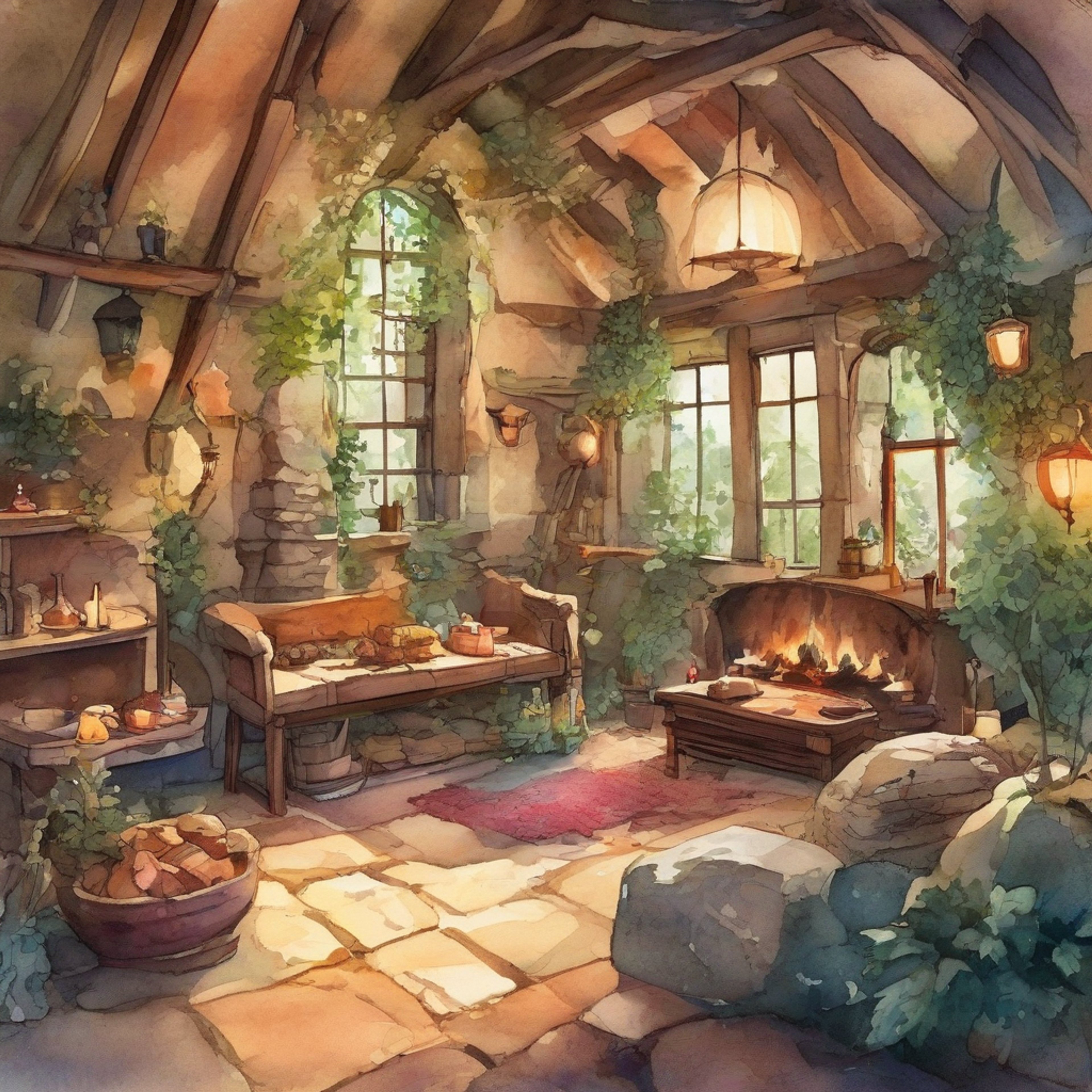 You find yourself sharing a peaceful moment with Perceval, one of Arthur's most valiant knights, in a secluded cottage far from the bustle of court life. The warmth of the hearth fills the room as you both take comfort in the simple pleasure of each other's company.
