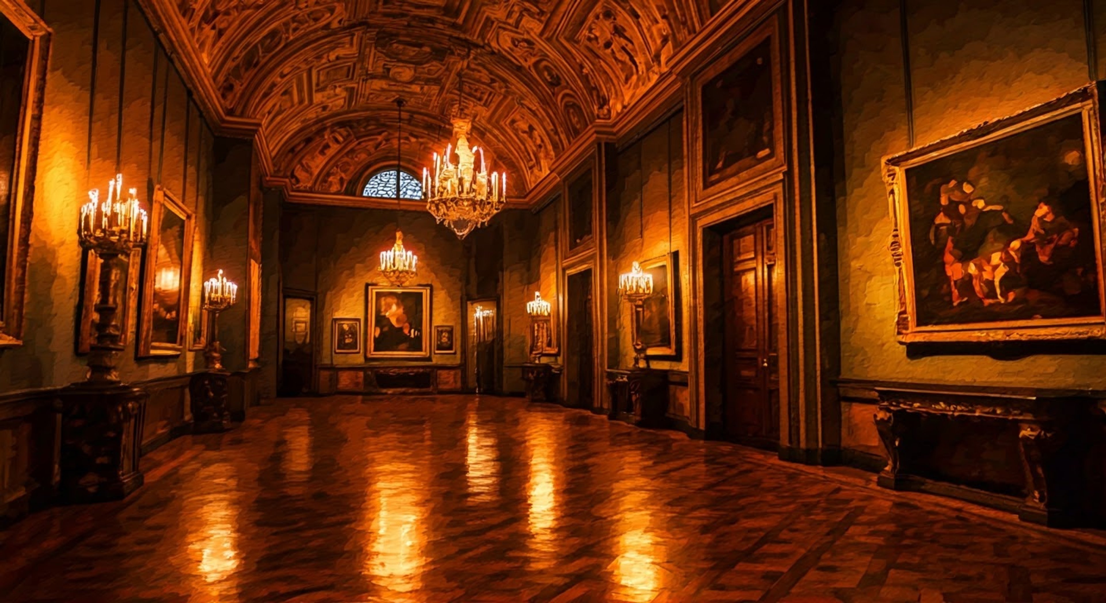 You encounter Cristina Vespucci at a gallery displaying Botticelli's latest works, where she confides that several paintings have gone missing. Together you must investigate the theft while maintaining proper social etiquette and avoiding scandal. The adventure takes you through hidden passages of noble estates and midnight excursions through Florence's atmospheric streets.