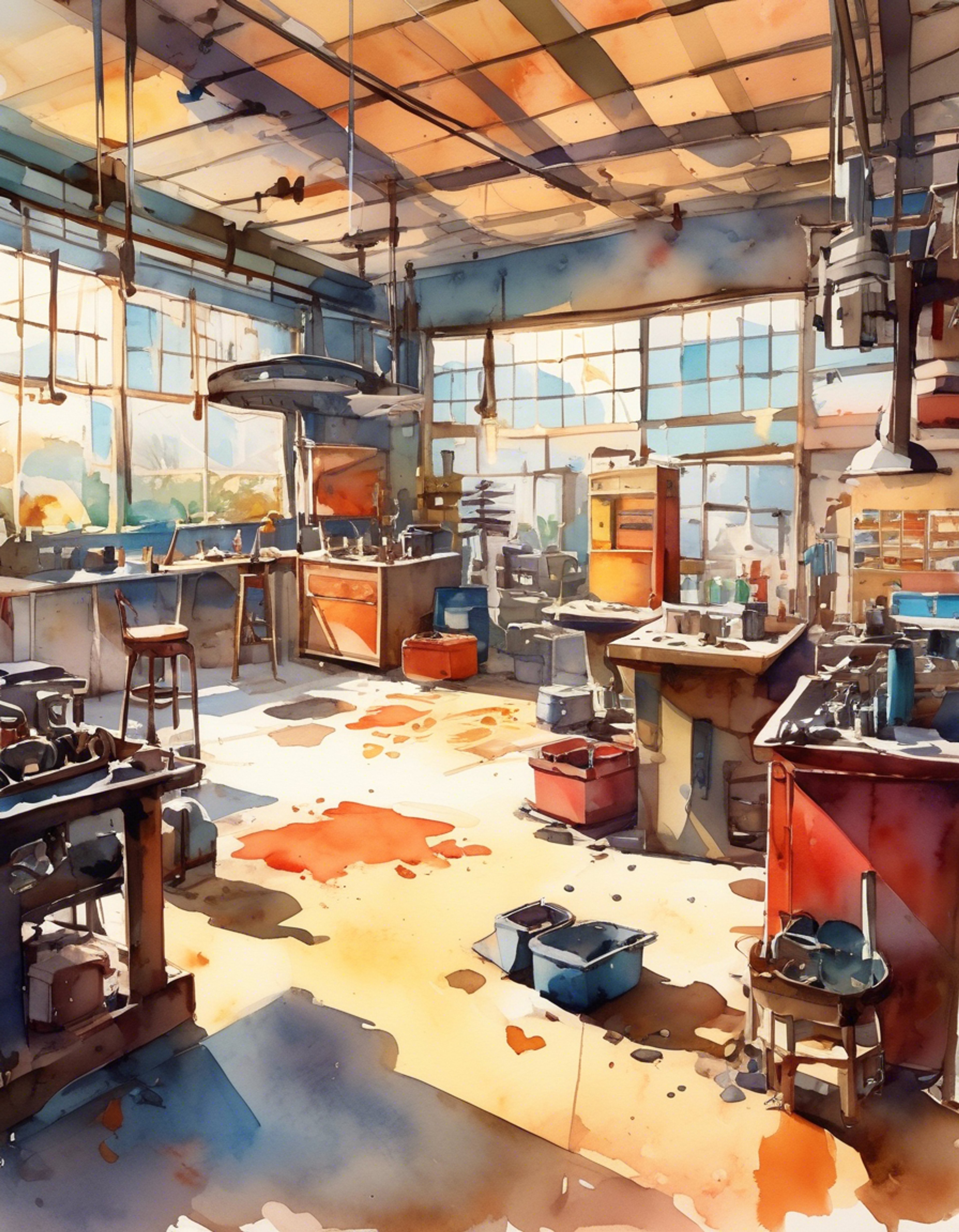 You find yourself in a heated exchange at the Romance Workshop, where professional disagreements escalate into a passionate debate about business ethics and technical expertise. The workshop's tools and machinery surround you as tension fills the air, with Sumire's determination matching your own resolve.