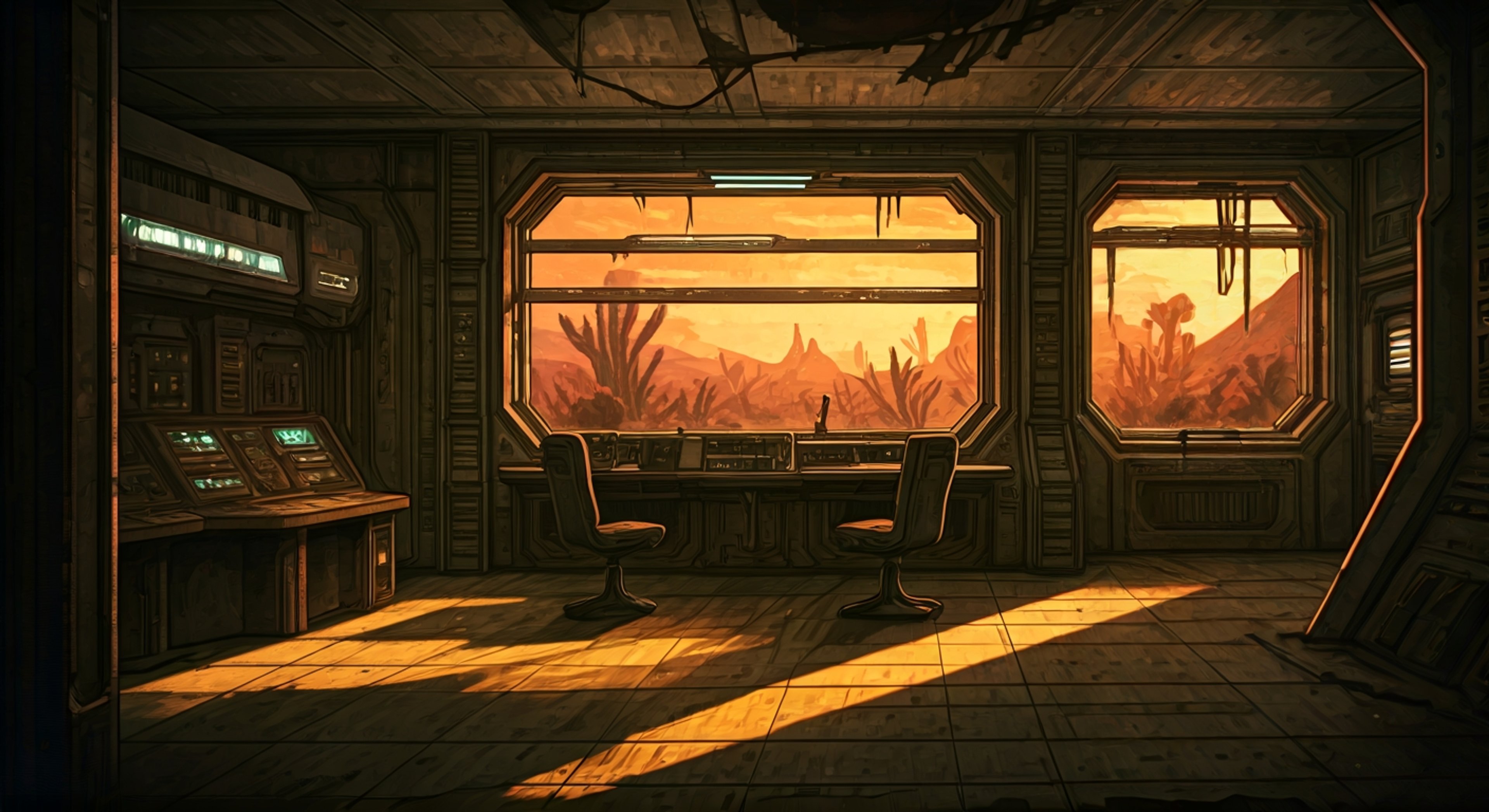 You find yourself on Monarch, one of the most dangerous planets in the Halcyon colony, with Nyoka as your guide through the treacherous wilderness filled with mantisaurs and other deadly fauna. Nyoka, with her weathered hunting gear and ever-present flask, has been leading you through the abandoned corporate landscapes when a fundamental disagreement about how to handle a situation brings her fierce loyalty and principles into direct conflict with your plans. Her expertise in this environment makes her invaluable, but her strong moral code concerning Monarch and its wildlife means she won't back down from what she believes is right, creating a tense standoff between guide and employer that will test the limits of your fragile alliance.