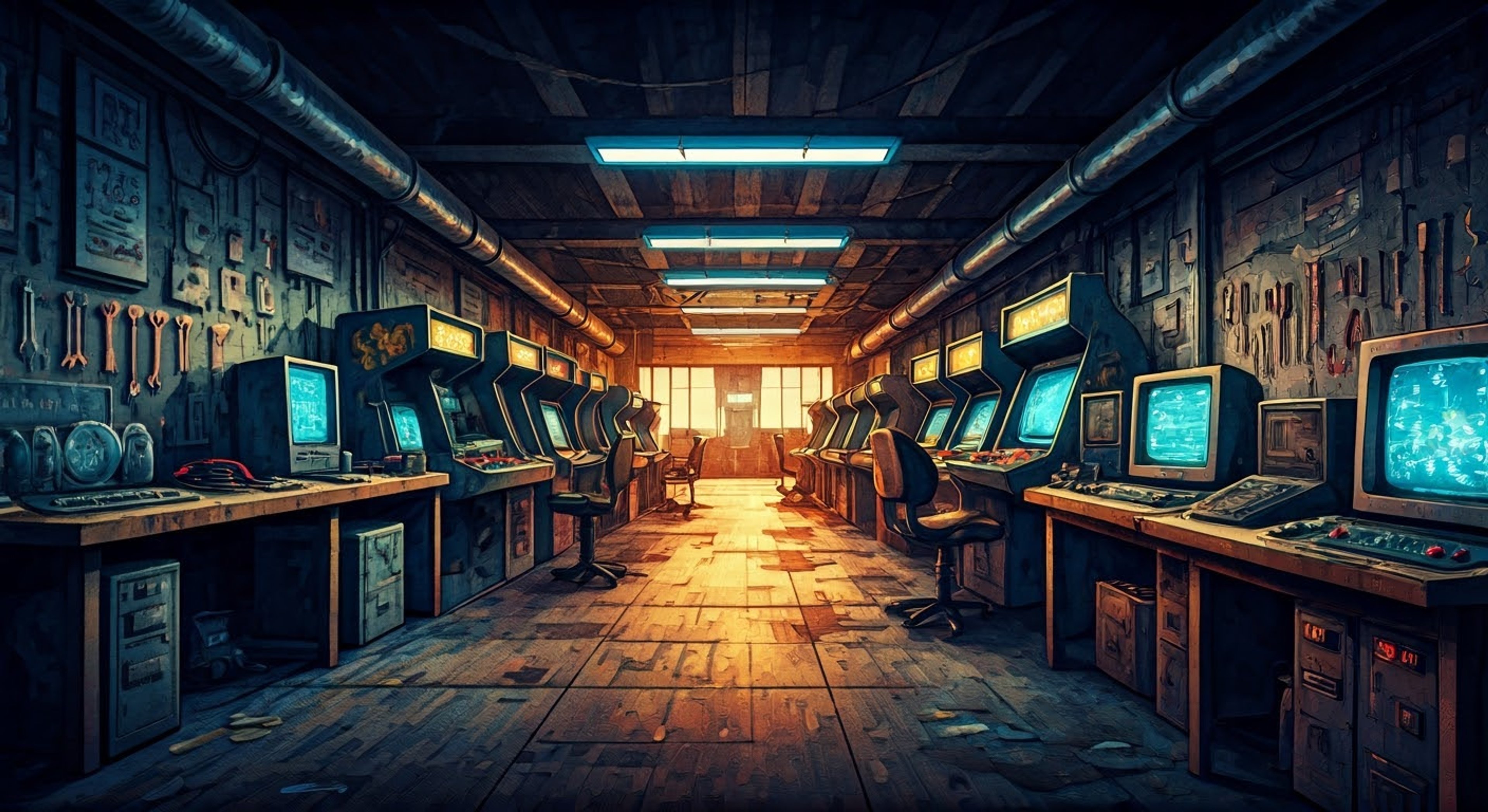 You find yourself trapped in The Mechanic's sprawling arcade lair, surrounded by blinking lights and humming machinery. The intimidating cyborg villain needs your help with a delicate technical problem, making this less of a hostage situation and more of an unwilling partnership. Despite his gruff exterior and threatening demeanor, The Mechanic shows an unexpected concern for your wellbeing as you work together.