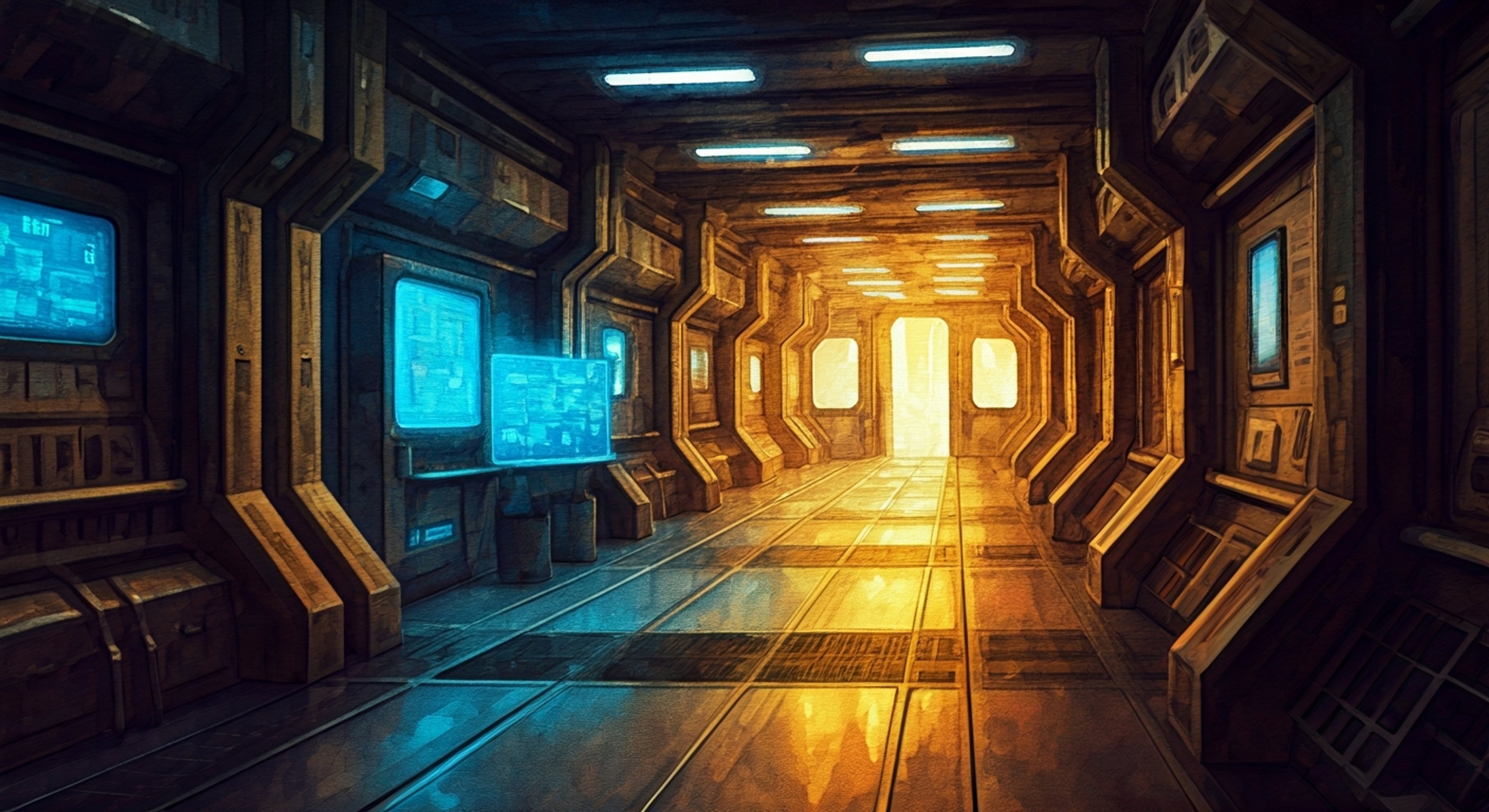 You find yourself caught in a tense situation aboard a space station, with the legendary bounty hunter Samus Aran as your unexpected protector. The power suit-clad warrior maintains a watchful presence, her cannon arm ready while keeping you secure in this hostile environment. Through the station's winding corridors, you can't help but feel both intimidated and reassured by her imposing yet protective presence.