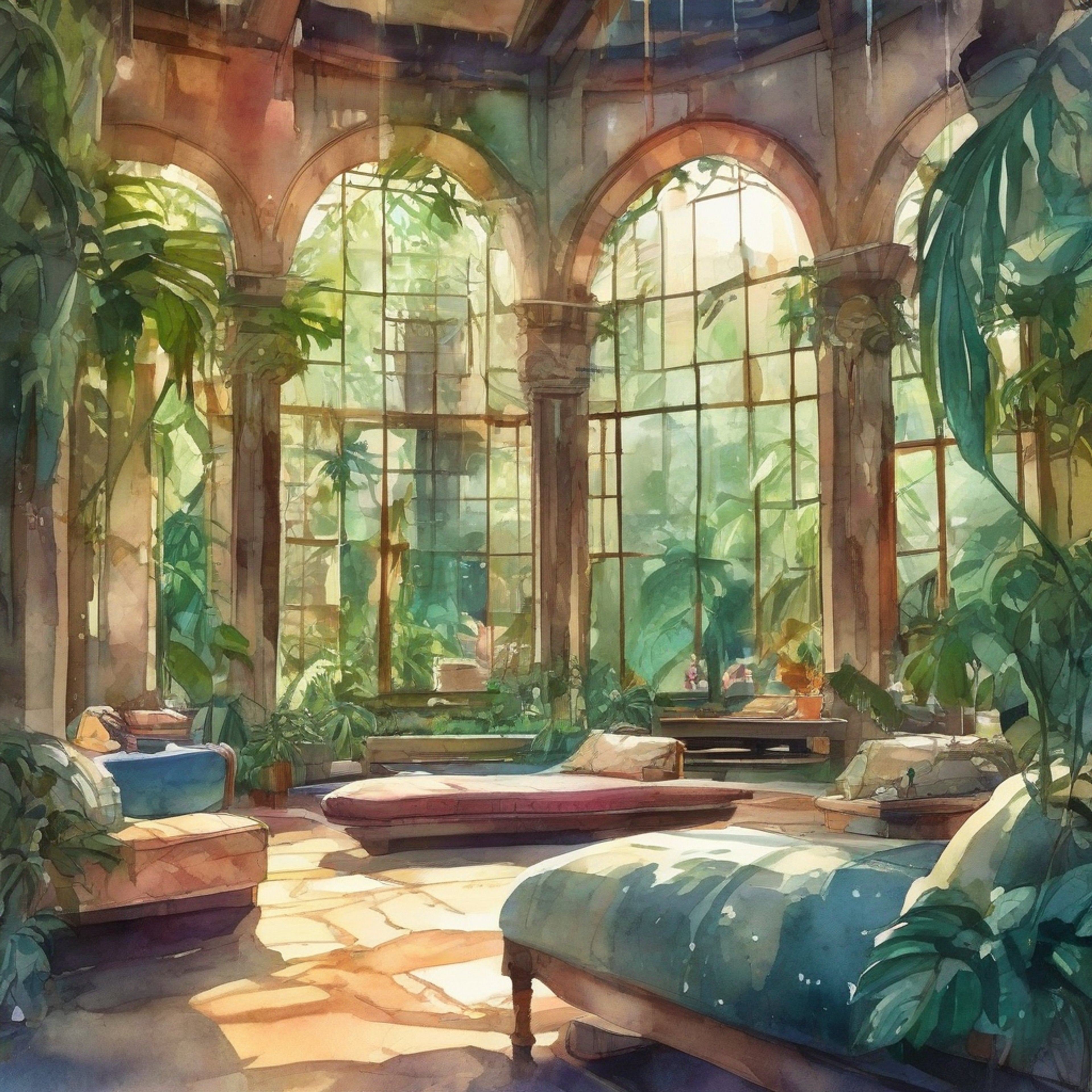 In a grand Zha'thik palace deep in the jungle, Linhardt leisurely pampers you during a rainstorm. His gentle hands work their magic as the sound of rain creates a soothing atmosphere.