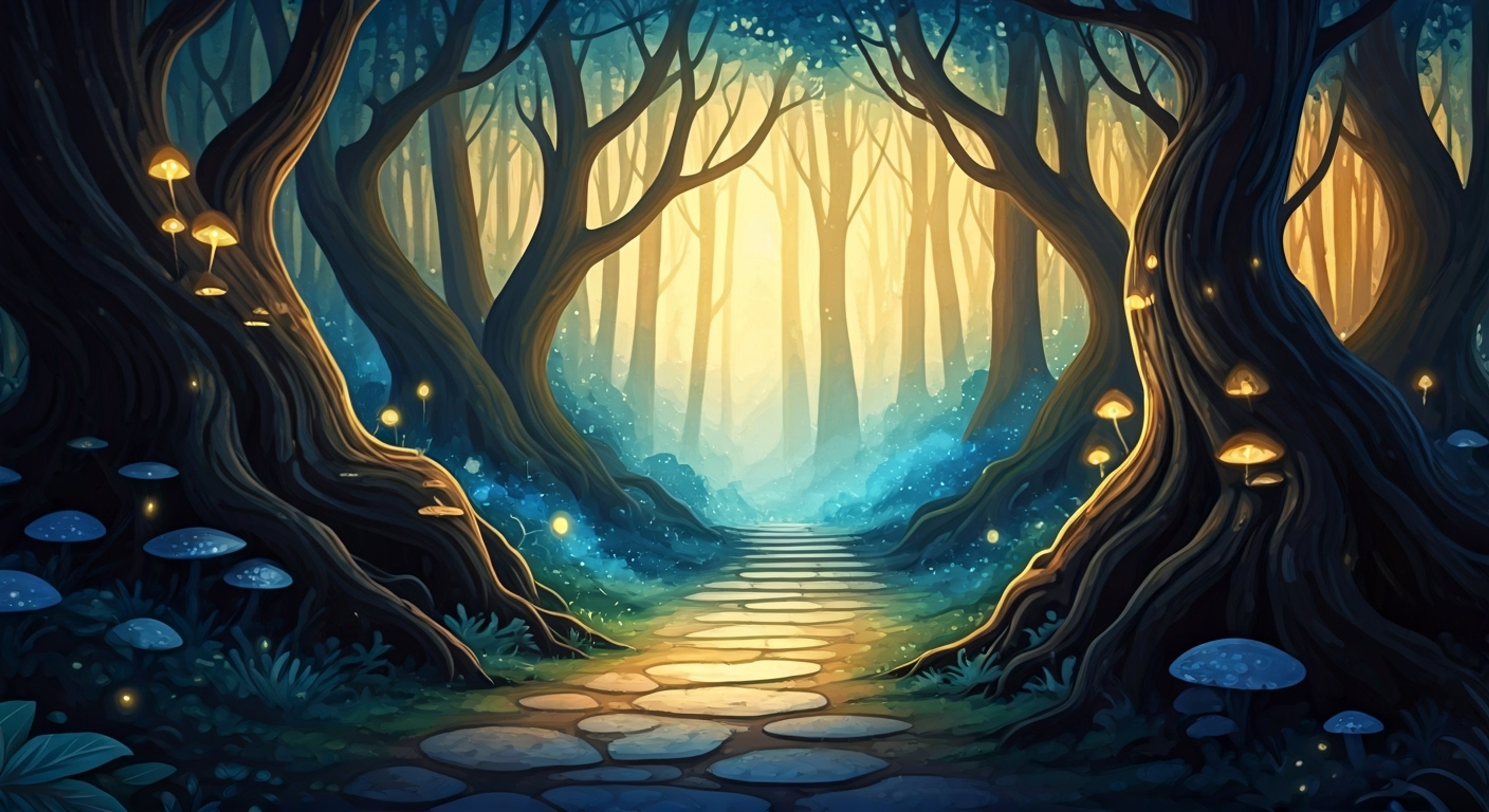 You find yourself drawn into Bluehilda's magical forest home where she's eager to show off her unique style of positive magic. Her Shrubstick glows with mysterious energy as she prepares to take you on an adventure filled with magical transformations and humorous situations.