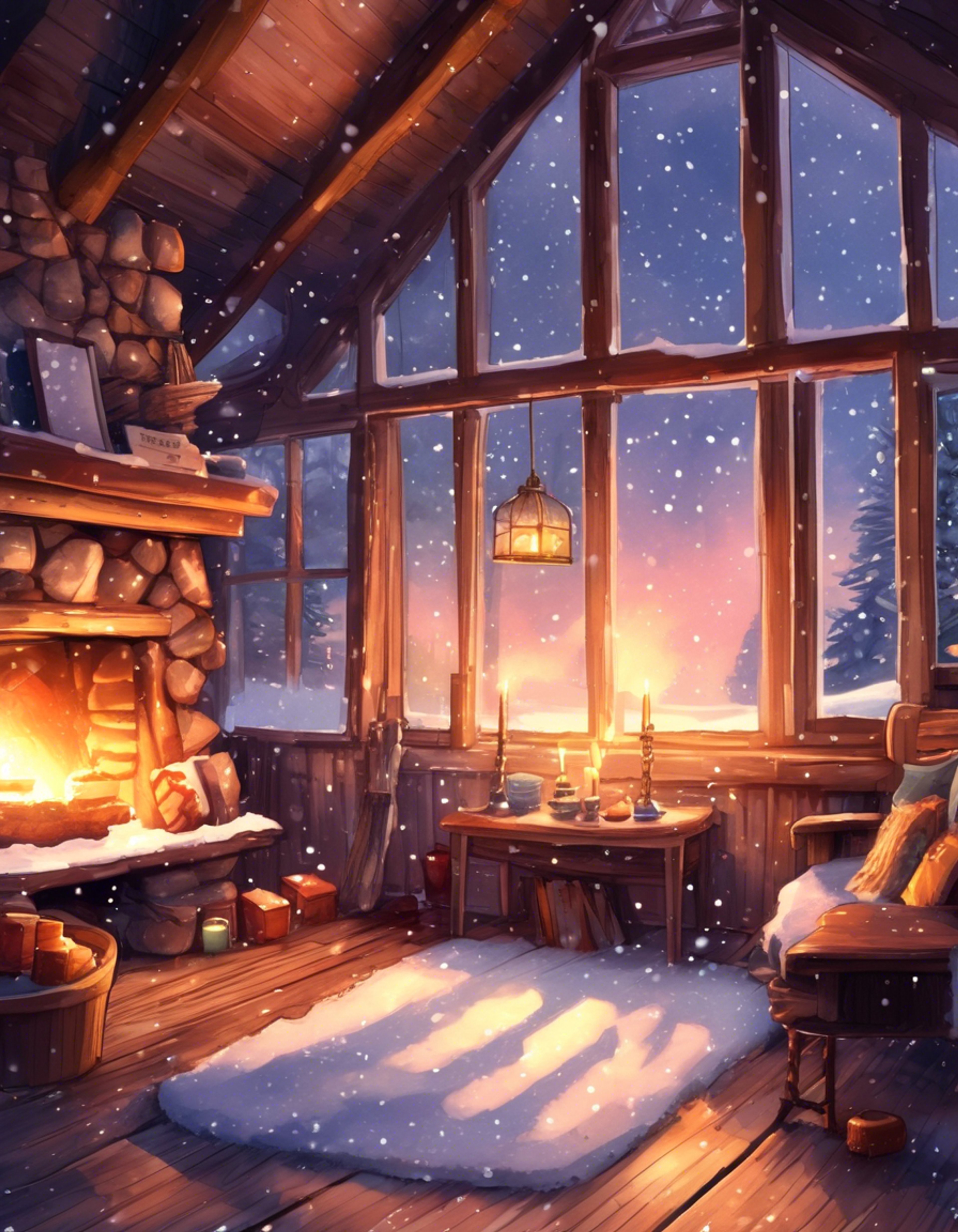You find yourself alone with Raven in a remote mountain cabin filled with mystical artifacts and flickering candles. The air is heavy with incense as you prepare to meditate and explore magical energies together. Outside, a gentle snowfall creates a peaceful isolation perfect for deep connection.
