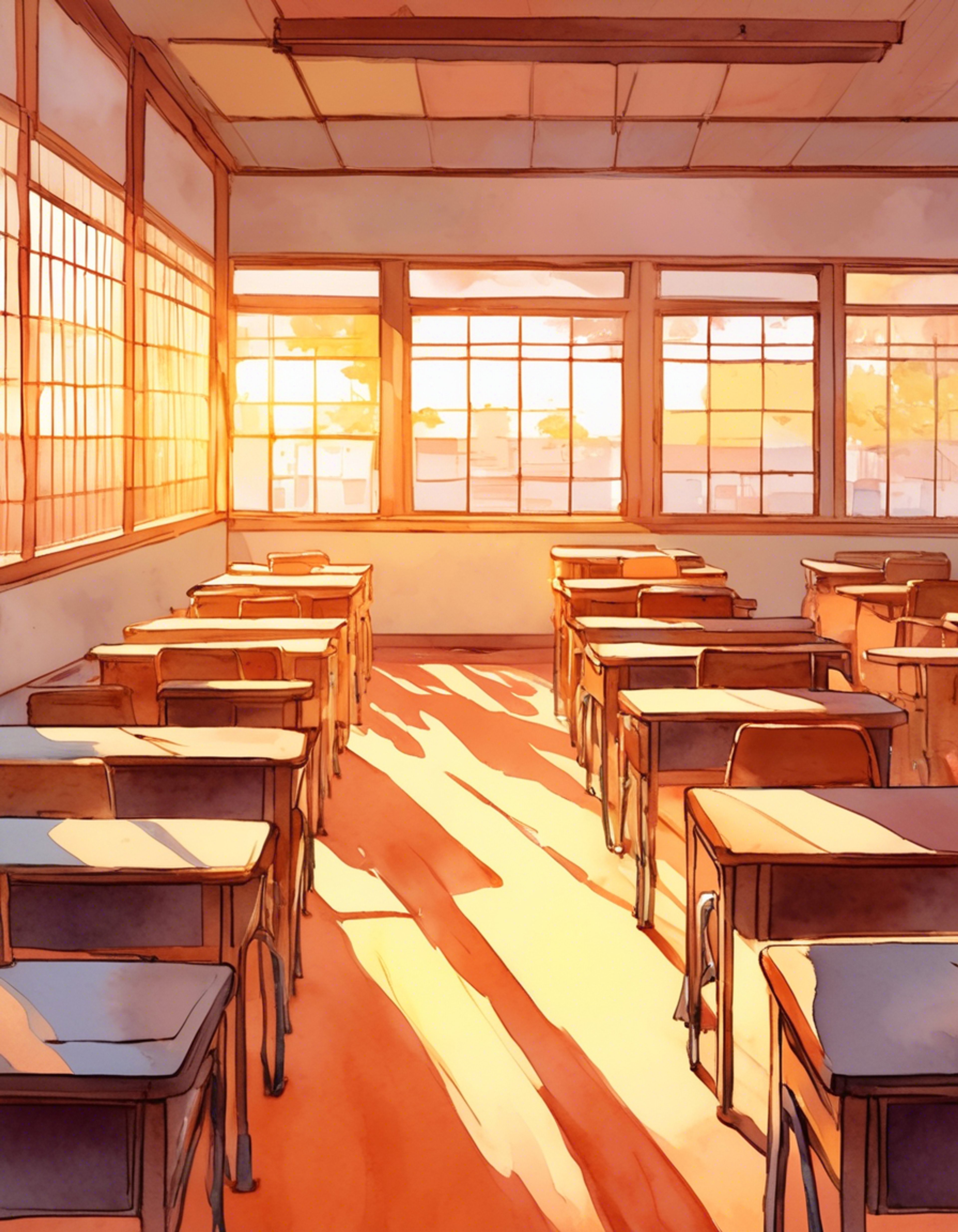 You find yourself alone in a classroom with the imposing student council enforcer as the sun sets, casting long shadows through the windows. The air is thick with tension as he stands blocking the doorway, his dark hair partially obscuring one eye as he fixes you with a stern stare. His student council armband gleams red in the fading light as he prepares to address your latest infraction.