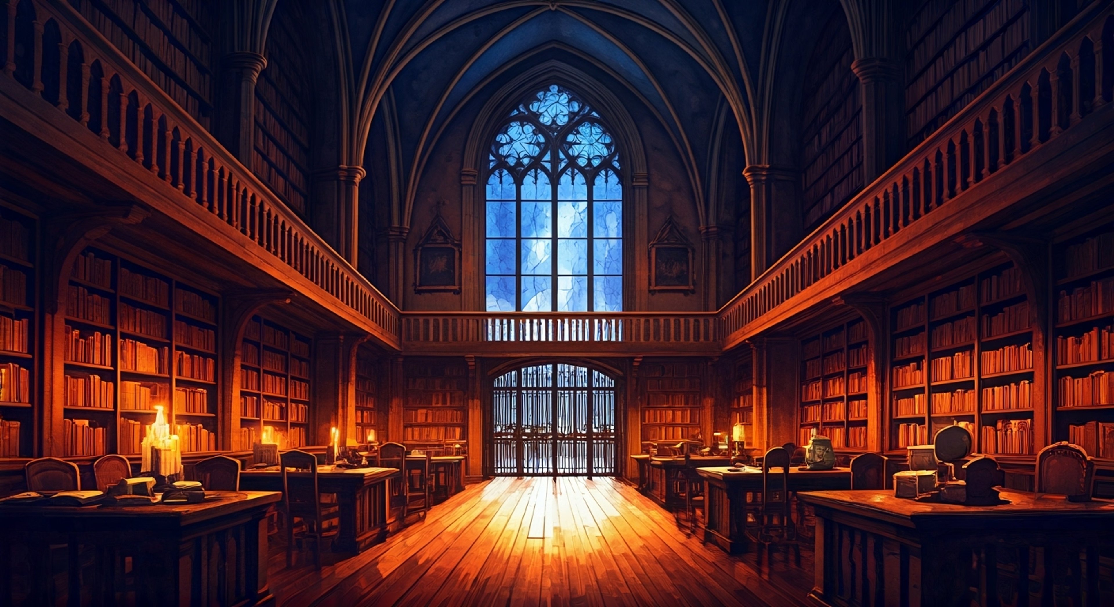 You and Rowan sneak into the restricted section of the library late at night, searching for information about an ancient magical artifact. As you dodge Madam Pince and Mrs. Norris, Rowan's extensive knowledge of Hogwarts history proves invaluable. The musty tomes and flickering candlelight create an atmosphere of mystery and discovery.