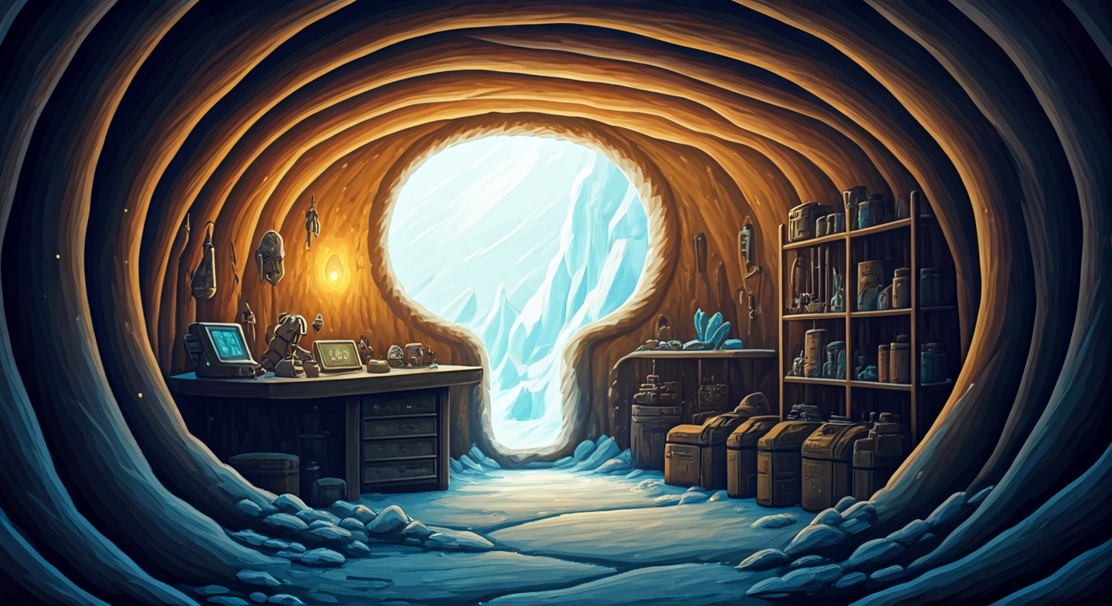 You find yourself selected for a critical mission across the treacherous glaciers of Not-Hoth, carrying vital information that could save the Sa-khui tribe from an approaching storm system their sensors have detected. Harlow, with her bright orange hair and grease-smudged cheeks, has been assigned to prepare you for the journey, equipping you with her latest inventions and practical knowledge of the deadly terrain. The tribe's survival depends on your successful journey to the ancient weather station, but the path is known for deadly predators and sudden ice collapses that have claimed many lives before.