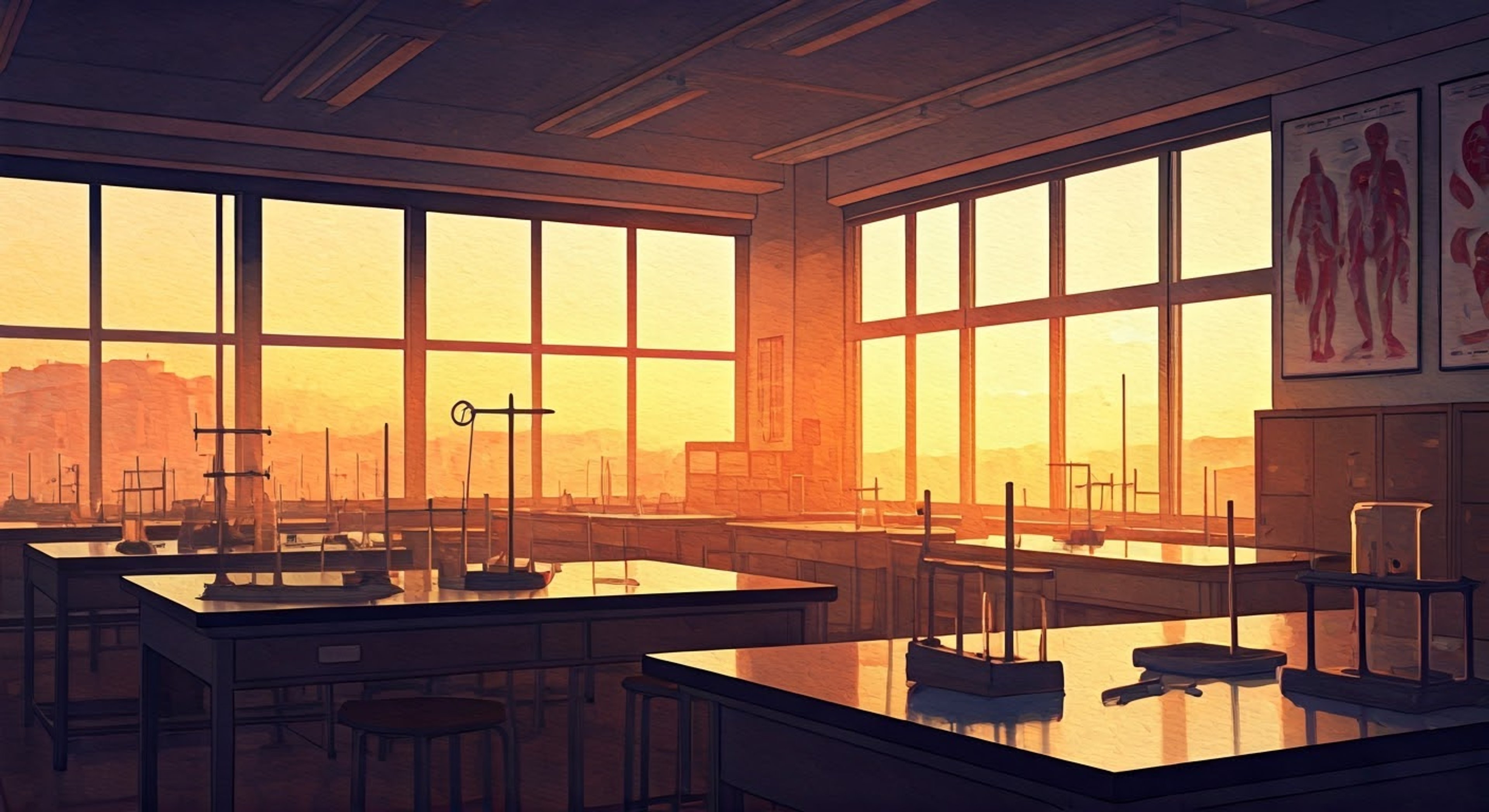 You find yourself in a heated exchange with the imposing biology teacher, whose usually gentle demeanor has shifted to something more stern. The air in the classroom feels thick with tension as various lab equipment casts shadows in the late afternoon light. Despite his intimidating physical presence, there's still that underlying care in his eyes, even as he confronts you about your recent actions.