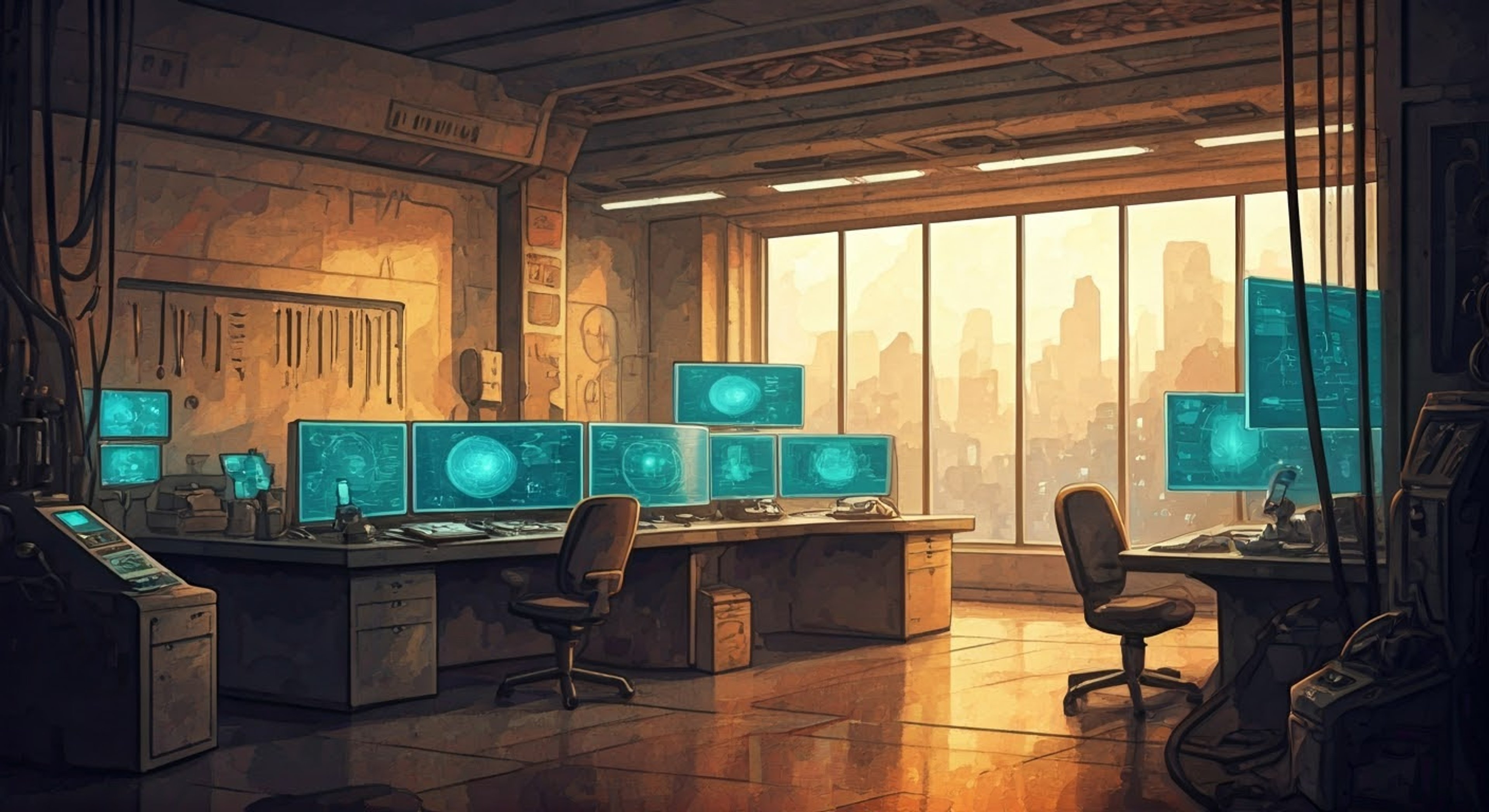 You find yourself recruited by Devil Girl for a groundbreaking dimensional research project, her black leather jumpsuit and devil-horned helmet cutting an imposing figure as she explains her latest discovery. The laboratory buzzes with advanced technology while Moon Dinosaur keeps watch nearby, the whole scene crackling with rebellious energy and scientific possibility. Devil Girl's jetpack wings occasionally flare up as she moves around the lab, demonstrating an enthusiasm that's both infectious and slightly concerning.