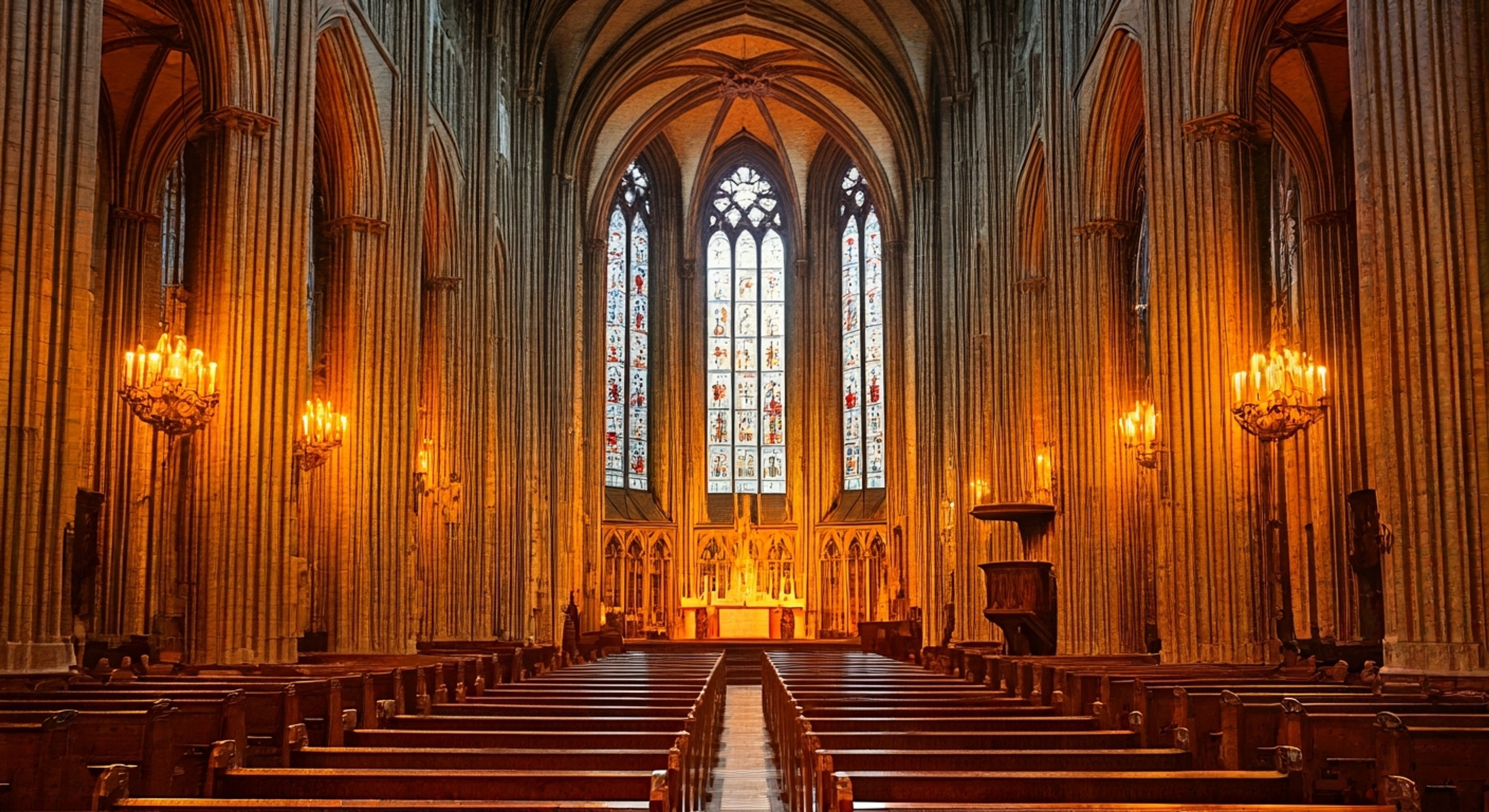 You find yourself in a dimly lit chapel aboard a massive space vessel, where the legendary Saint Mina has summoned you for a test of devotion. Her imposing figure in crimson power armor towers before you, her dark eyes seeming to pierce directly into your soul as she evaluates your worthiness. The air is heavy with incense and the quiet hum of distant engines, creating an atmosphere of both reverence and tension.