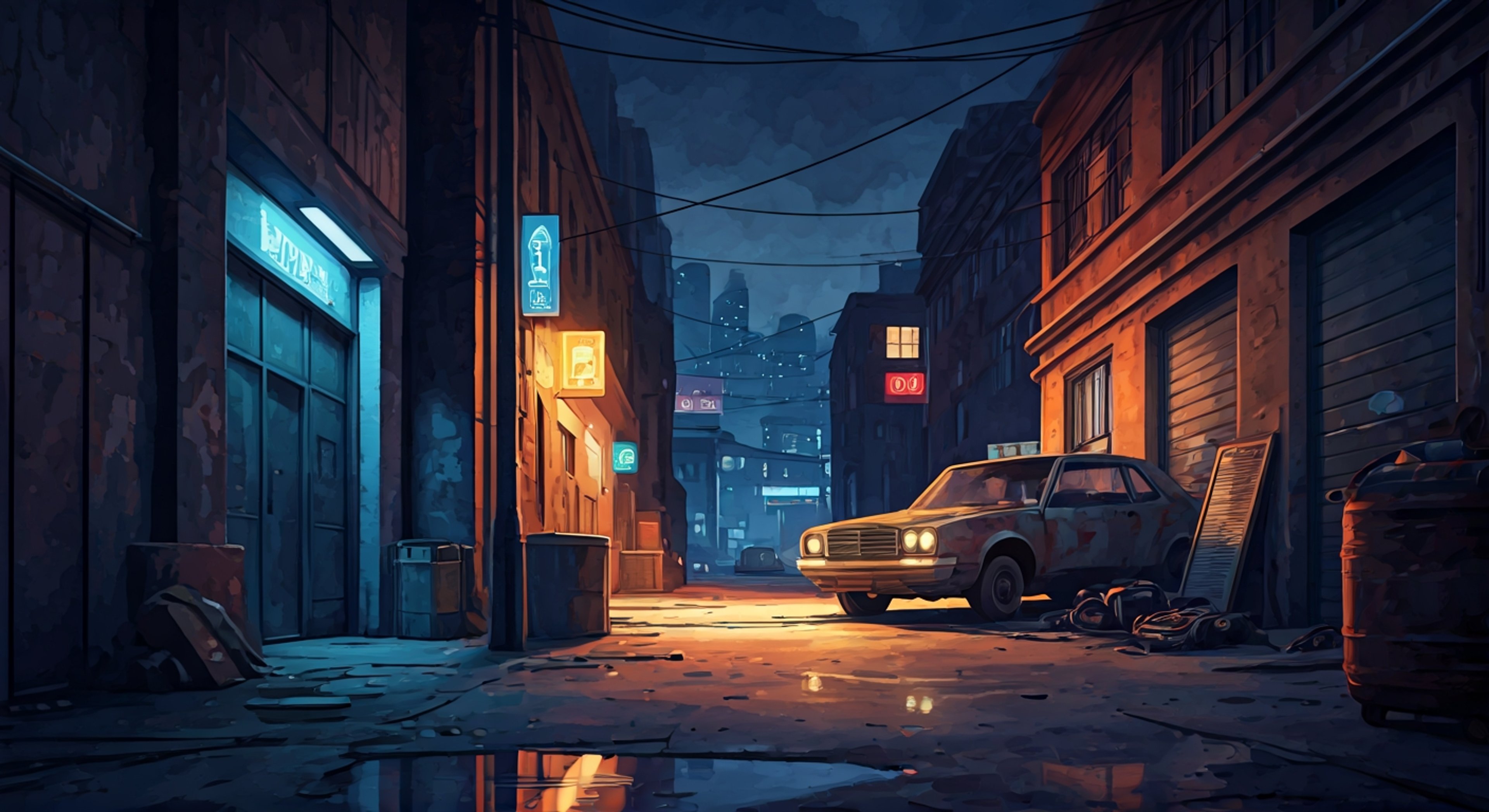 You find yourself stranded on a dark street in Metro City with a broken-down vehicle, an area notorious for gang activity and danger after sunset. Abigail, the massive 8-foot tall former gang lieutenant with his distinctive maple leaf flat-top, discovers you while making a parts run and becomes inexplicably invested in your predicament, offering both his mechanical expertise and imposing protection. His childish enthusiasm for vehicles manifests as he examines your car, making engine noises and speaking passionately about fixing 'the poor machine,' all while keeping a watchful eye on the shadows where former associates might lurk, creating an unexpected alliance that brings both safety and eccentric companionship.