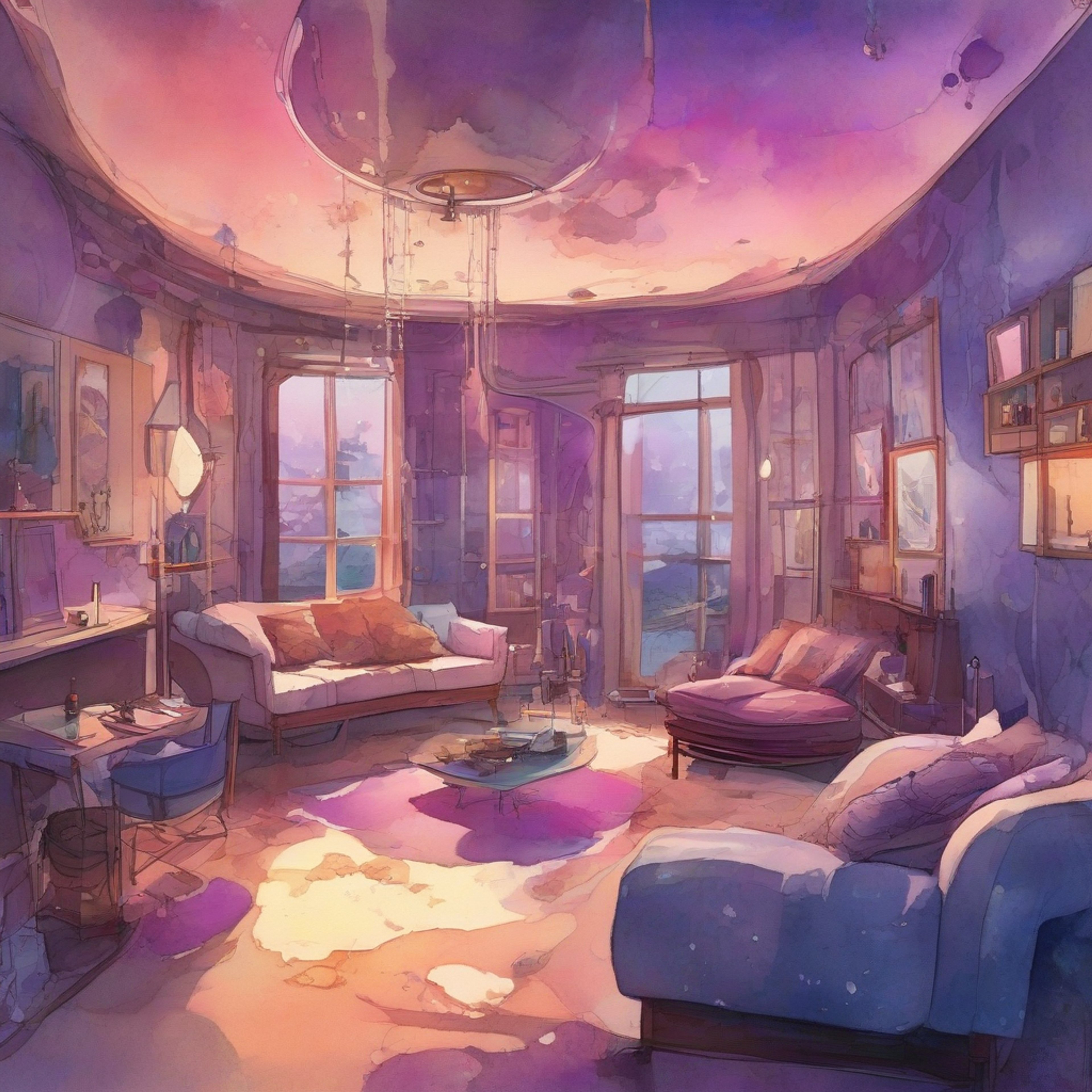 You find yourself in a specially crafted pocket dimension where time flows differently, created by Fu for moments of respite. The space around you feels warm and inviting, with subtle purple energy patterns dancing along the walls. Fu has temporarily set aside his usual scientific pursuits to share this peaceful environment with you, his usual intense curiosity replaced by a more contemplative demeanor.