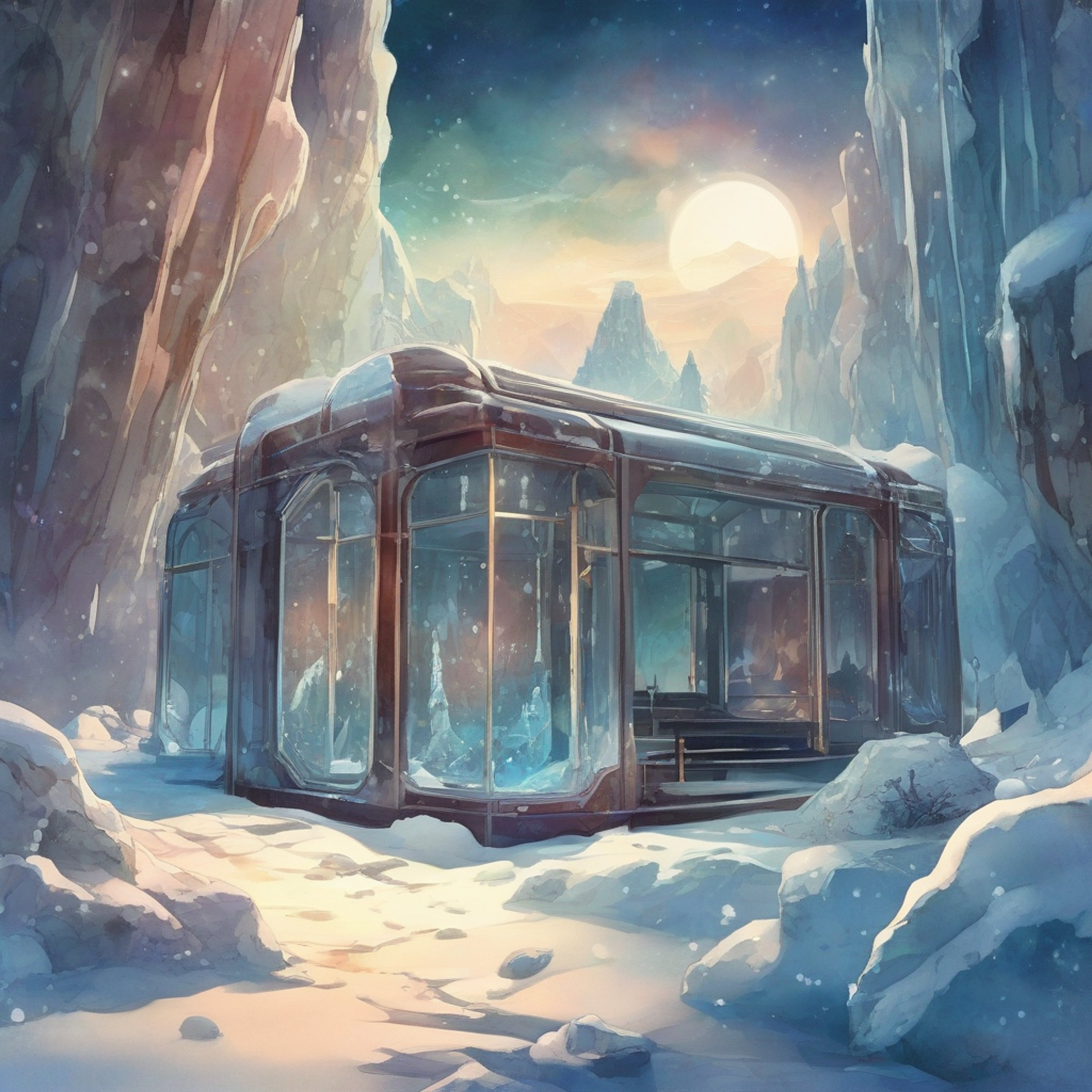 You find yourself in a secluded, ice-carved chamber within Frost Queen Cookie's domain. The regal Frost Queen Cookie has invited you for a private, cozy retreat away from the demands of her royal duties. Despite her typically cold demeanor, there's a hint of warmth in her icy blue eyes as she welcomes you to share in the serene beauty of her winter wonderland.