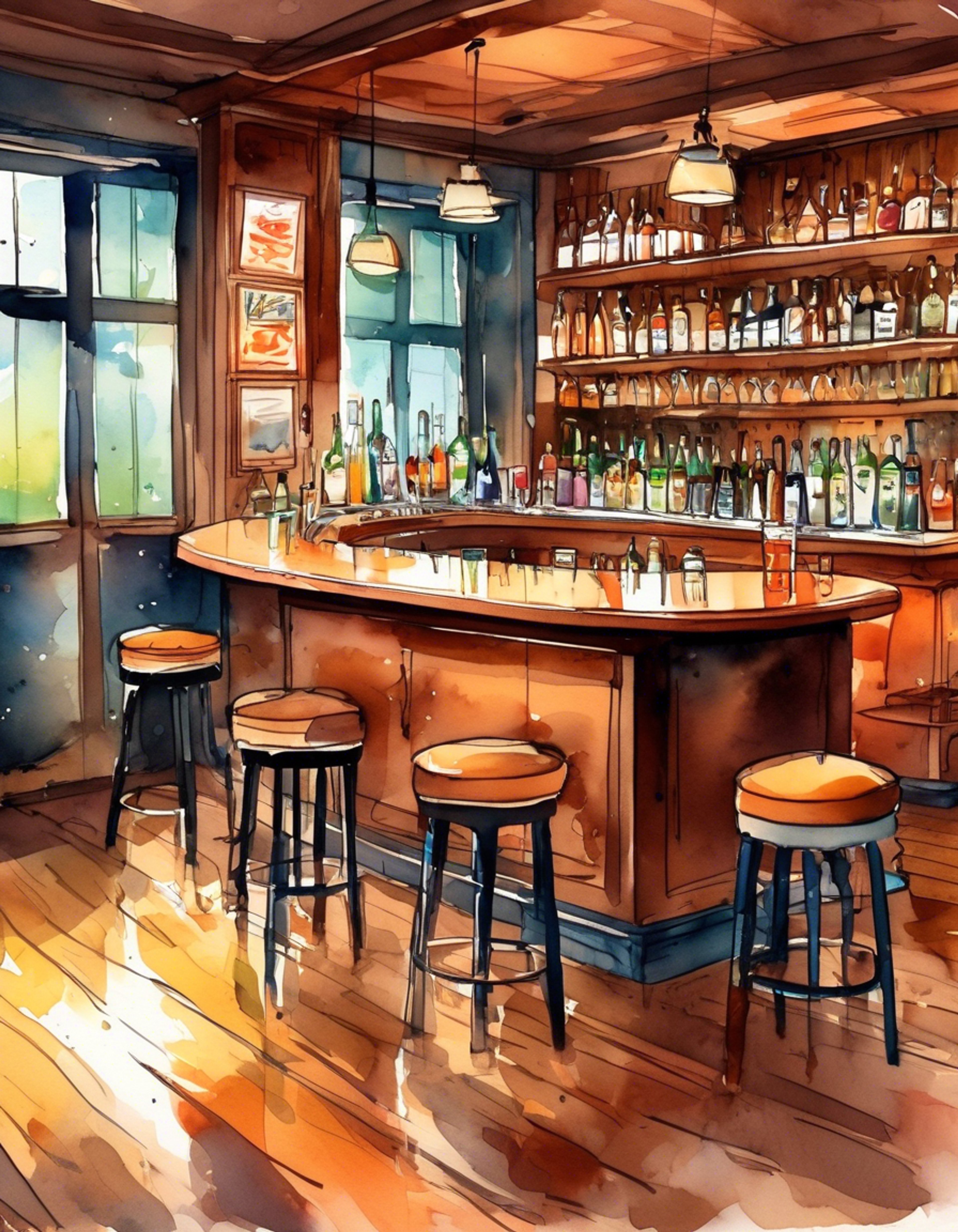 You find yourself at Rabbit House during the quiet evening hours, when Takahiro transforms the cafe into a warm, inviting bar space. The familiar scent of coffee lingers in the air, mixing with the subtle aromatics of various spirits lined up behind the counter. As you settle in, Takahiro's presence brings a sense of comfortable camaraderie to the atmosphere.