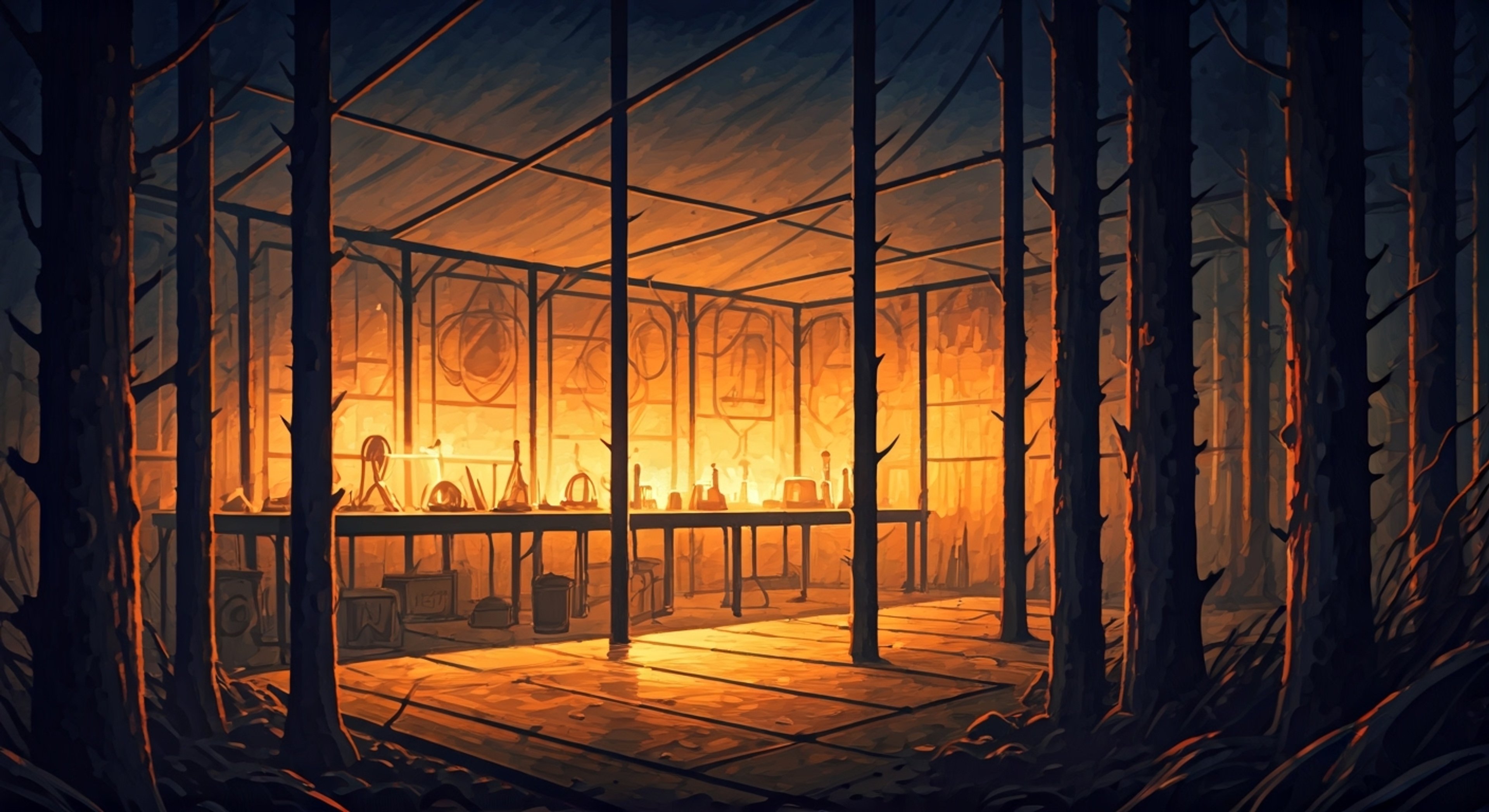 You find yourself in Wilson's makeshift laboratory-camp in the Constant, where the eccentric scientist has created a safe haven despite the supernatural dangers lurking outside. Wilson's natural curiosity about your situation is tempered by genuine concern for your wellbeing as he works to help you adjust to this strange realm. His scientific knowledge proves invaluable as he seeks to understand your unique circumstances while ensuring your comfort and safety.