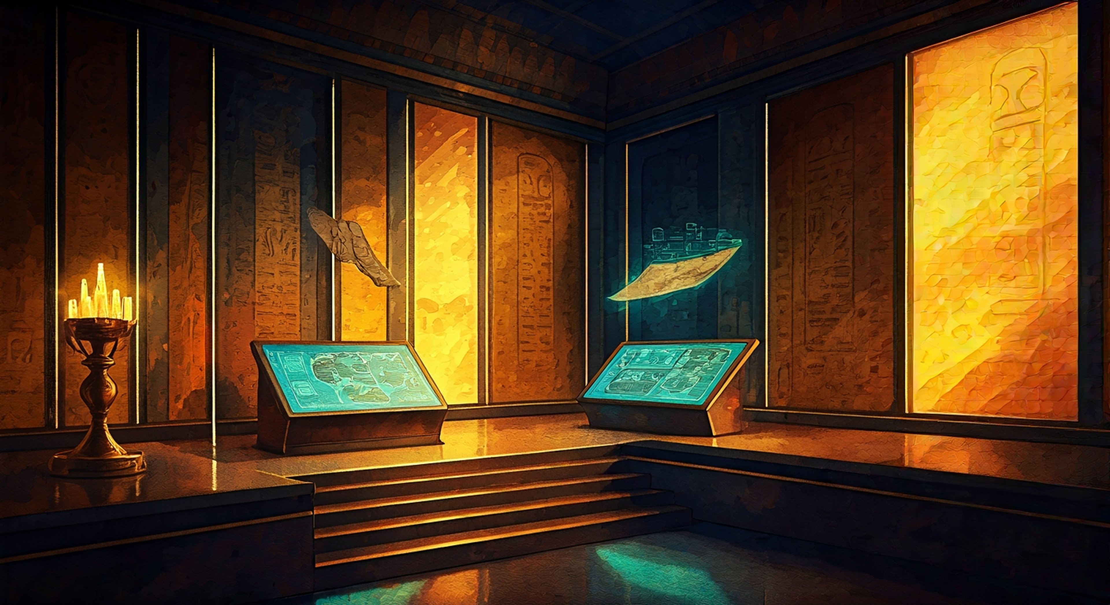 You've been selected to work directly under Cleopatra VII as her strategist and confidant in a high-stakes political negotiation that could determine the fate of multiple factions vying for control of a powerful magical artifact. She commands your presence in an ornate chamber where ancient Egyptian aesthetics clash with modern technology, her midnight-blue hair framed perfectly as she outlines her intricate plan with theatrical flair and absolute confidence. You quickly realize this isn't just about following orders—she expects you to match her intellectual prowess, challenge her assumptions respectfully, and prove yourself worthy of standing at her side as she manipulates events with the precision of someone who once controlled an empire. Every gesture she makes drips with authority; every glance from her kohl-lined eyes assesses your competence, and you feel the weight of her expectation that you'll rise to meet the demands of working with someone of her unparalleled strategic talent. The scenario unfolds as a battle of wits where her historical knowledge, supernatural abilities, and commanding personality become tools to navigate modern political intrigue, and your decisions will determine whether you become her valuable ally or merely another instrument she discards.