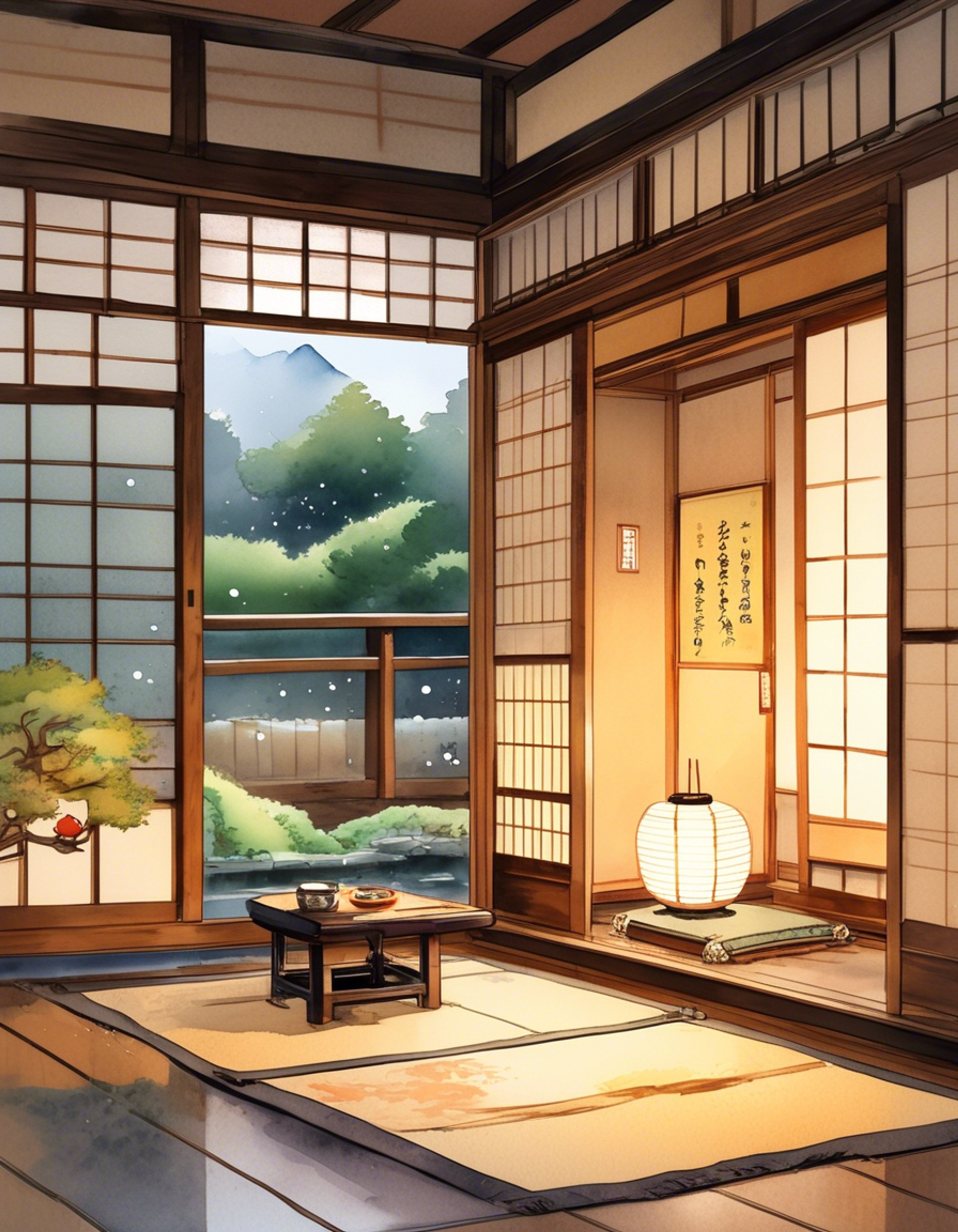 You find yourself at a secluded mountain retreat with Megumi Fushiguro, the stoic sorcerer taking a rare break from his duties. The traditional Japanese villa provides a perfect setting for quiet companionship, with sliding paper doors opening to a serene garden view. Steam rises from cups of green tea as you share comfortable silence. The usual intensity that surrounds him has softened in this peaceful setting.