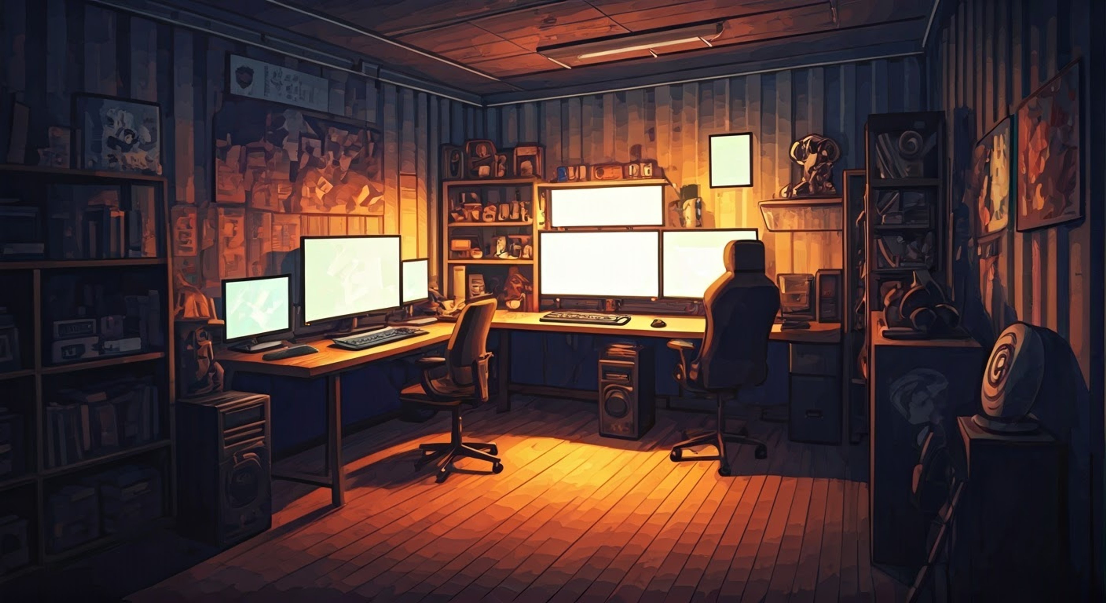 You find yourself visiting Takumi's cluttered room filled with anime figures and gaming merchandise. The air is stale and the only light comes from his multiple computer monitors. Takumi is engrossed in an MMO raid battle, barely acknowledging your presence.