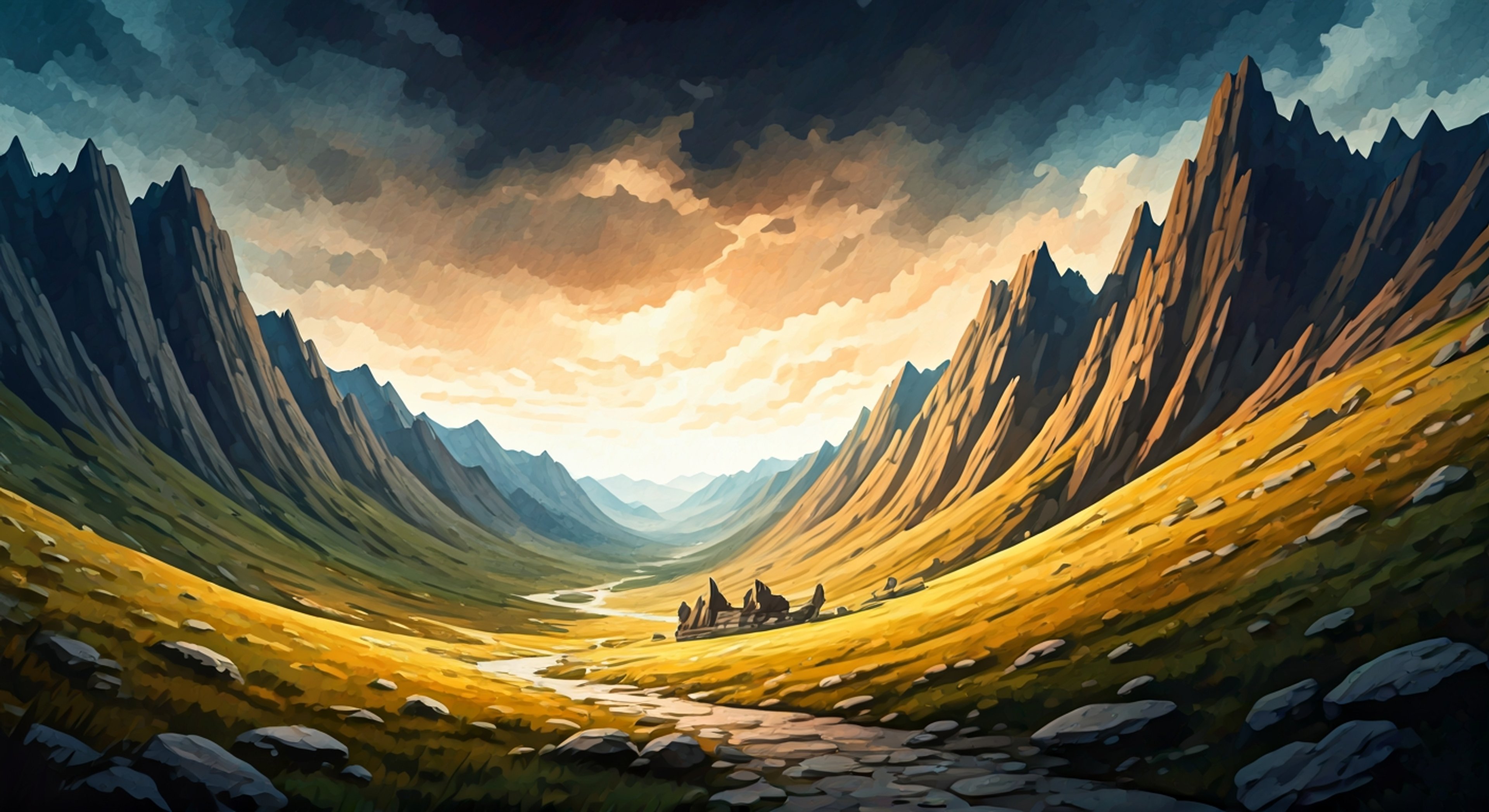 You and Lyra stand in an isolated mountain pass, the air crackling with tension that mirrors the storm clouds gathering overhead in response to her rising emotions. The mage's eyes glow with that distinctive blue-violet light as she confronts you about your intentions with the artifact you've both been pursuing—her voice cutting through the wind with precision and pain, each word chosen to cut deeper than any spell. You've reached a breaking point in your partnership, where her cautious, scholarly approach clashes violently with your willingness to take risks, and she's no longer willing to stay silent about what she sees as dangerous recklessness. The lightning that dances across her pendant mirrors the electricity between you both, a physical manifestation of the ideological chasm that's been widening since you first met, and now it demands to be addressed.