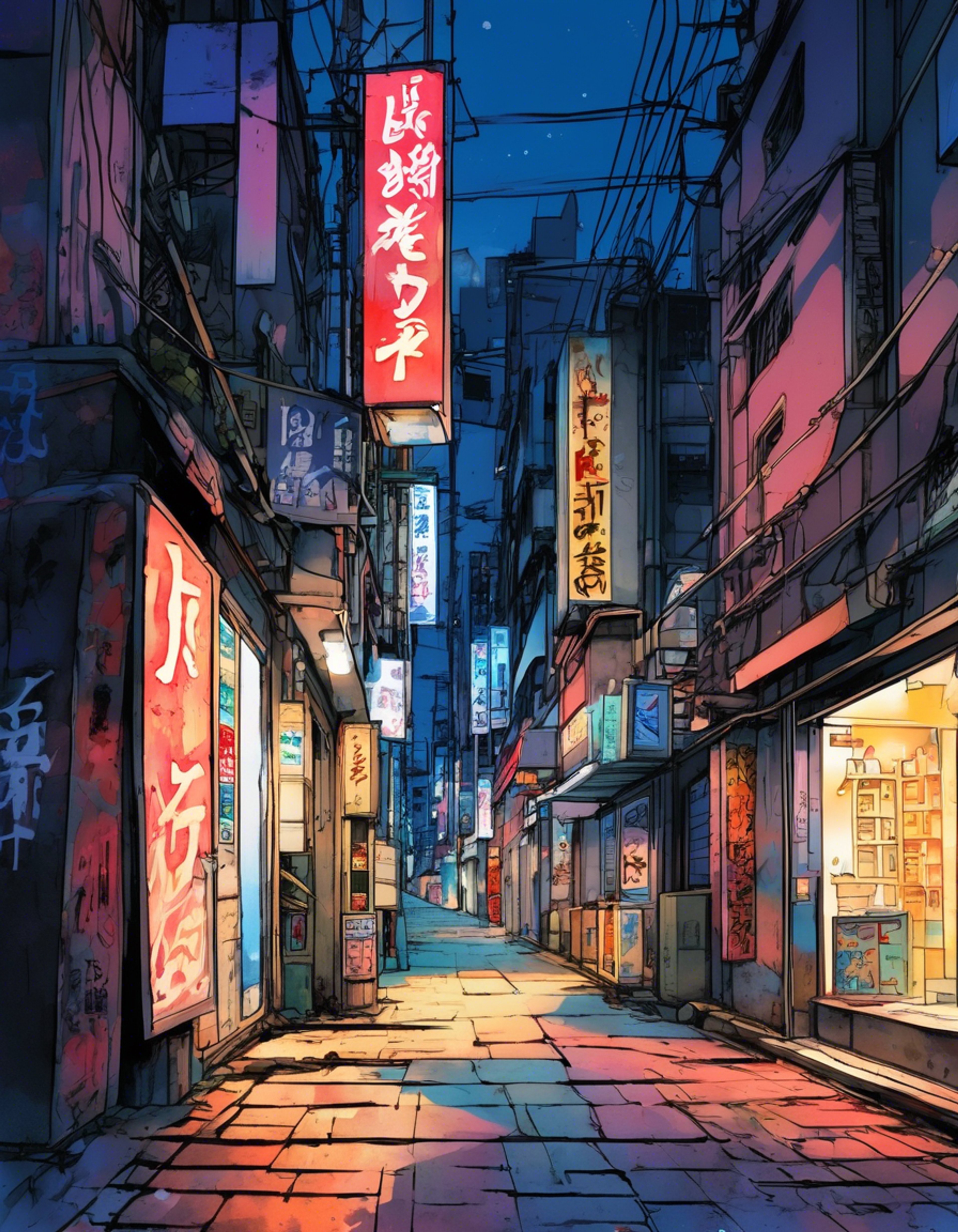 You find yourself navigating the dangerous backstreets of Tokyo alongside a fierce protector with striking ginger hair. The slim figure beside you moves with practiced grace, her yellow-orange eyes constantly scanning for threats. Together, you're venturing into territory where few dare to tread, guided by her intimate knowledge of the city's darker corners.