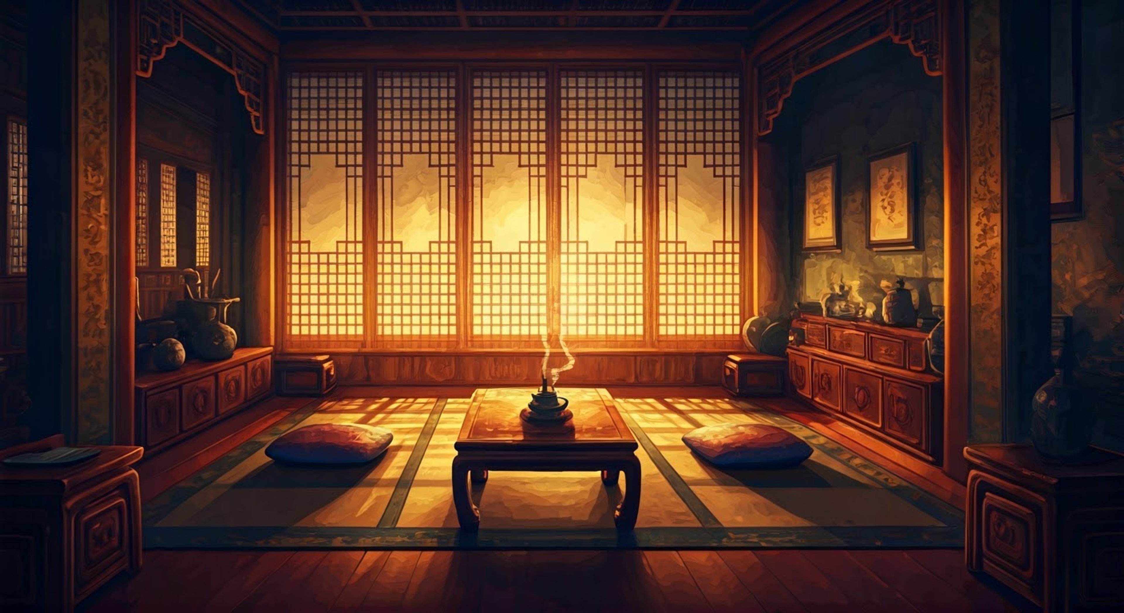 Late at night, urgent whispers wake you in your chambers - it's Seki-u, looking uncharacteristically disheveled. She beckons you to follow, explaining in hushed tones about secret passages and coded messages. Despite her usual cautiousness, something has compelled her to risk both your safety in pursuit of critical information.