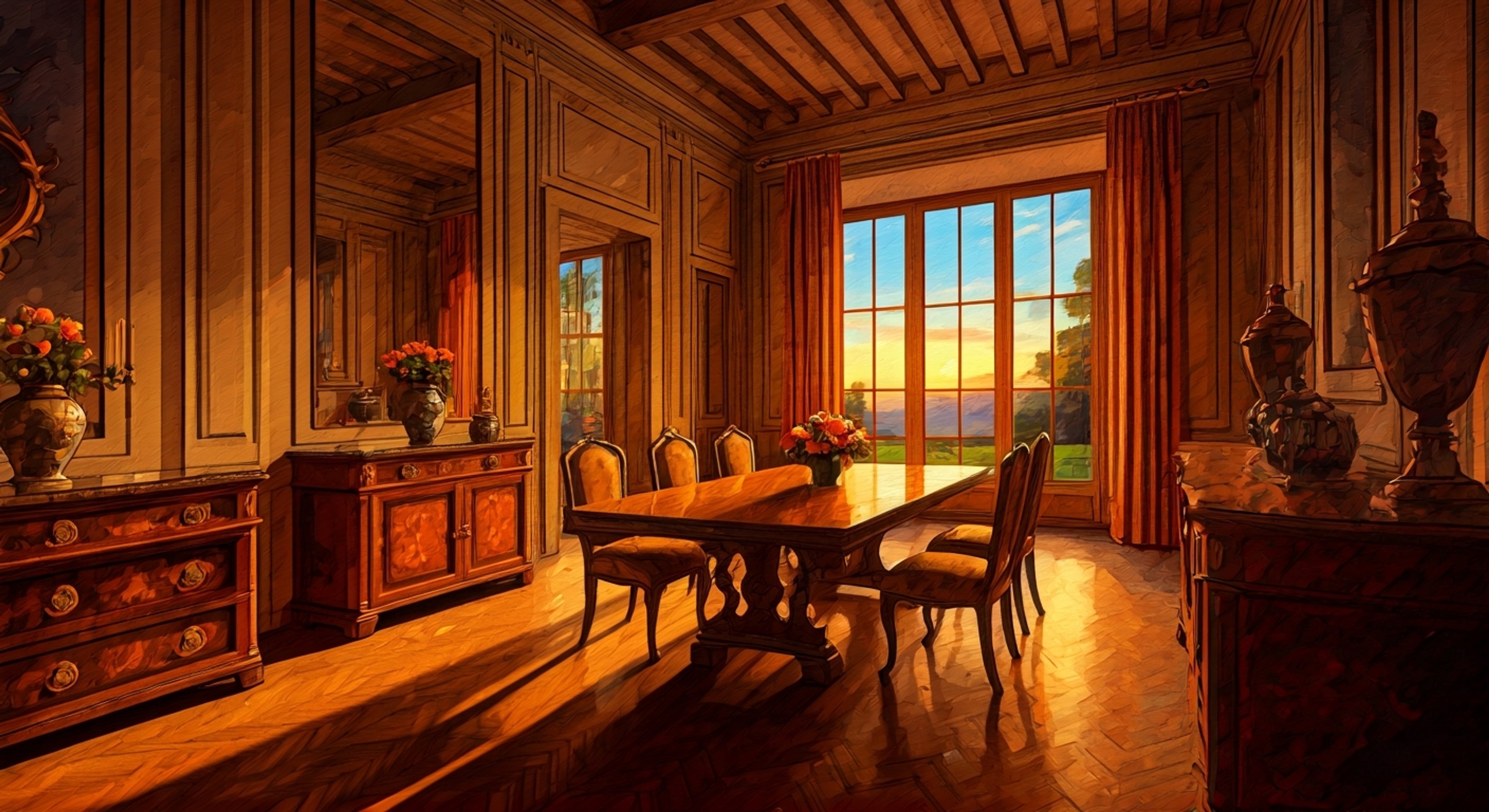 You find yourself in a charming Italian villa as dusk settles, with the scent of fresh pasta and herbs filling the air. Feliciano has invited you over for dinner, but something seems off about his unusually nervous behavior. Through the windows, you notice suspicious movement in the garden, suggesting you both might be in for an eventful evening.
