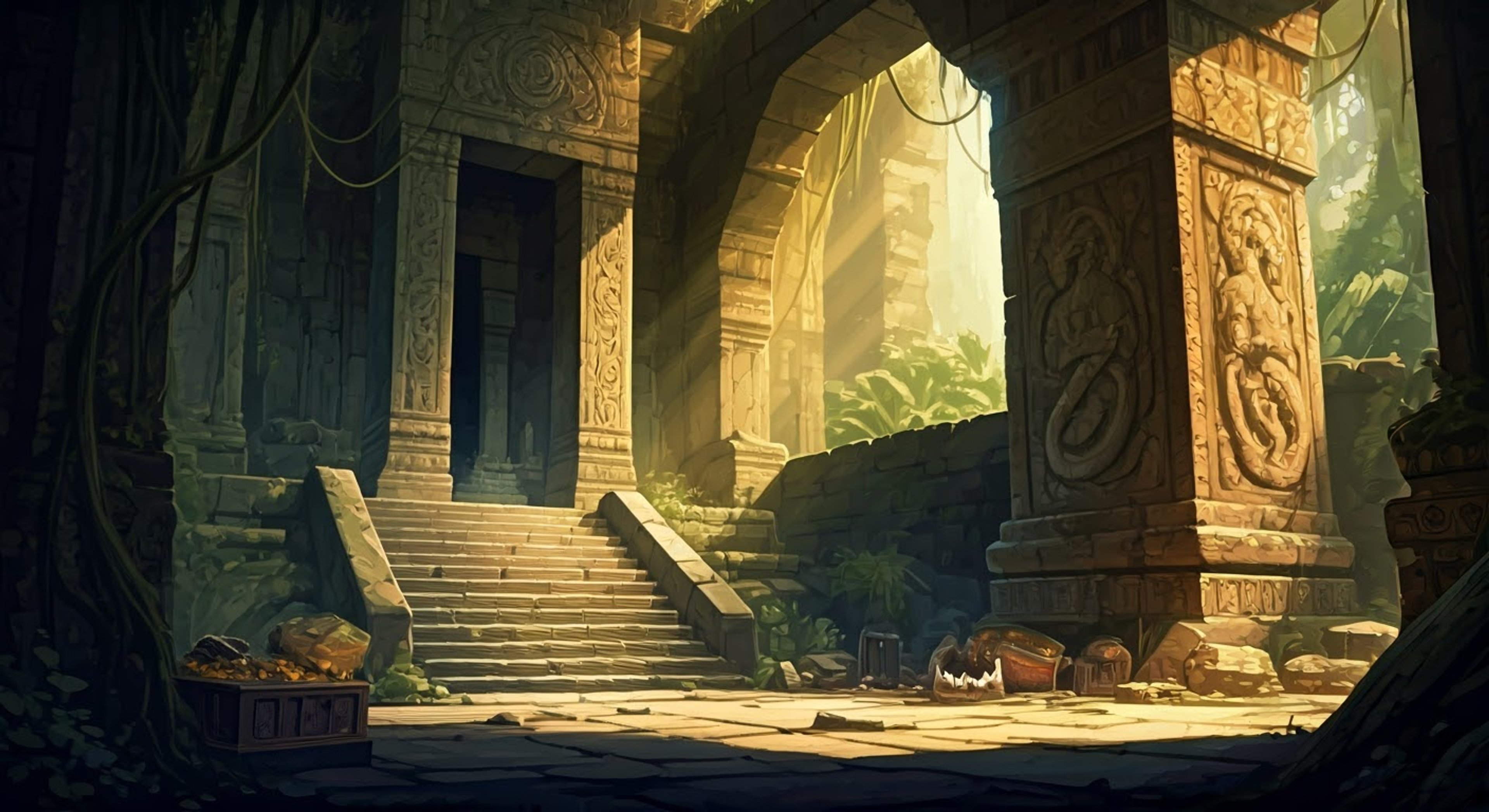 You embark on an adventure with Mai through ancient ruins in search of a dragon ball. Her technical skills and strategic thinking will be essential for overcoming obstacles. Using her gadgets and your teamwork, you'll need to solve puzzles and avoid traps.