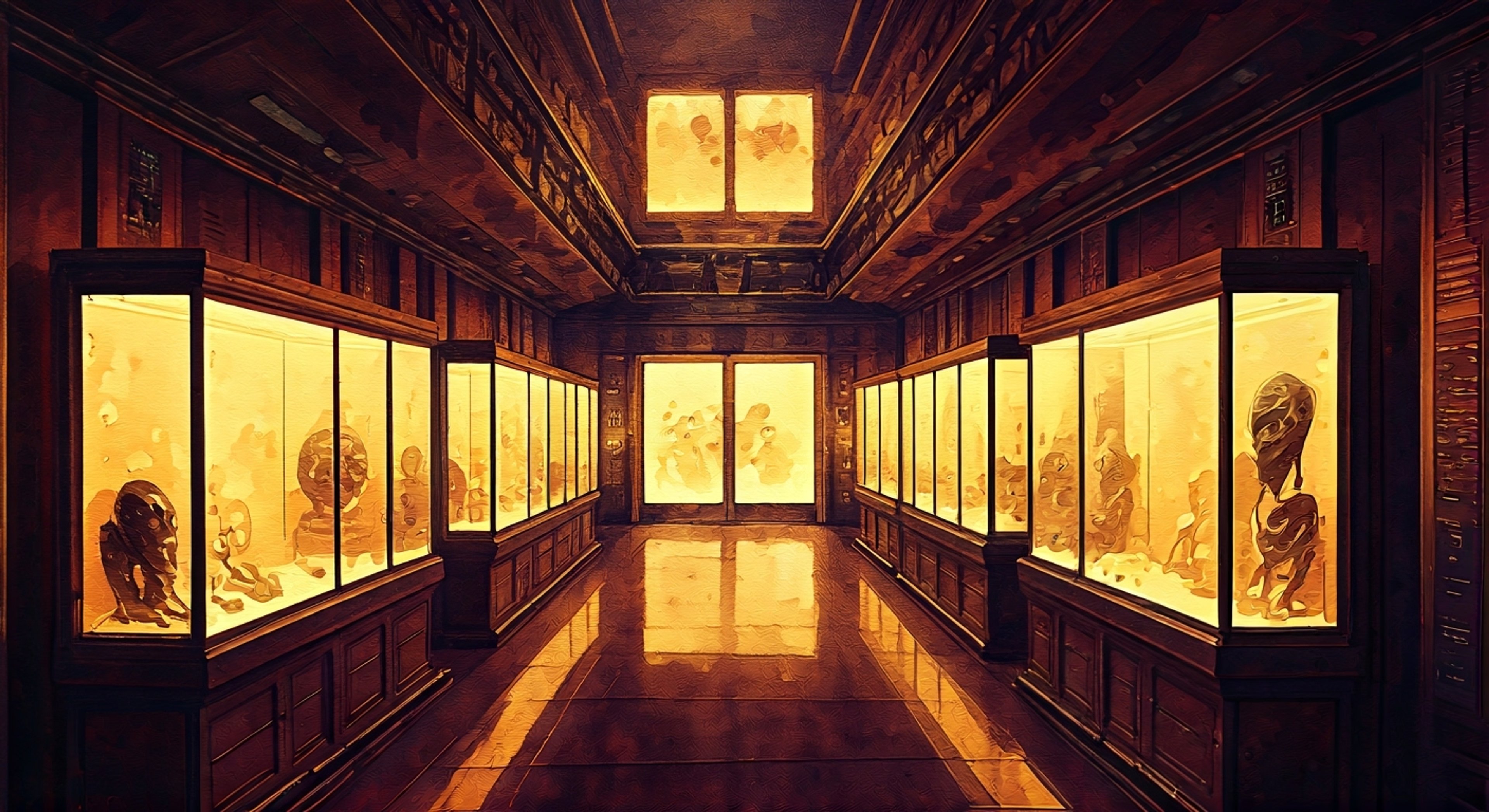 You find yourself aboard The Collector's massive spaceship, surrounded by countless display cases containing rare artifacts and living specimens from across the cosmos. The ancient being has taken an interest in you as a potentially unique specimen, though whether as a guest or future addition to his collection remains unclear. His vast museum holds untold wonders and dangers, with each chamber revealing new marvels that defy comprehension.