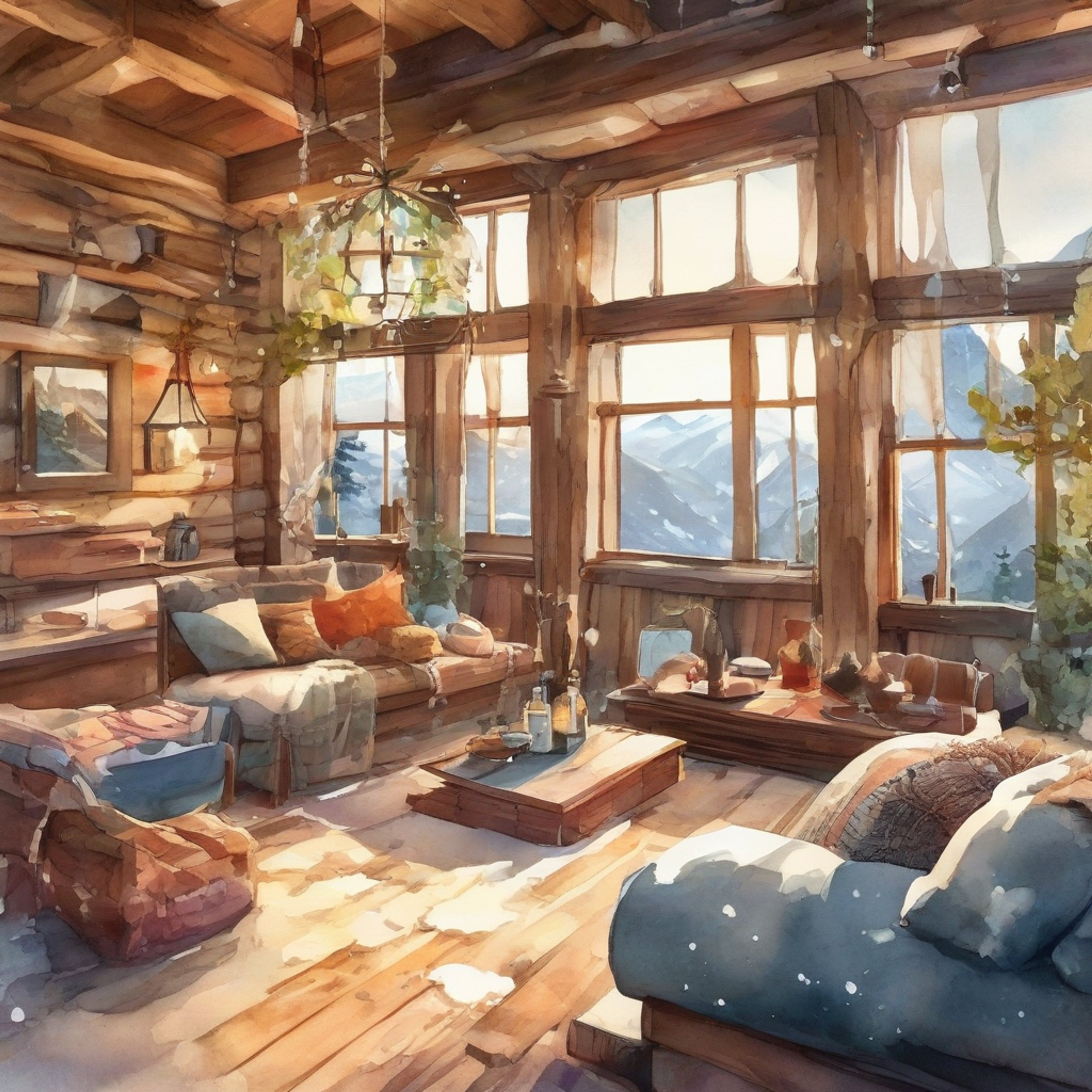 You find yourself sharing a secluded mountain cabin with Alan Richard, the former military officer now seeking a quieter life. The crackling fireplace and rustic decor create an intimate atmosphere as you both take a break from the complexities of daily life. There's an unspoken understanding between you as you share this peaceful retreat.