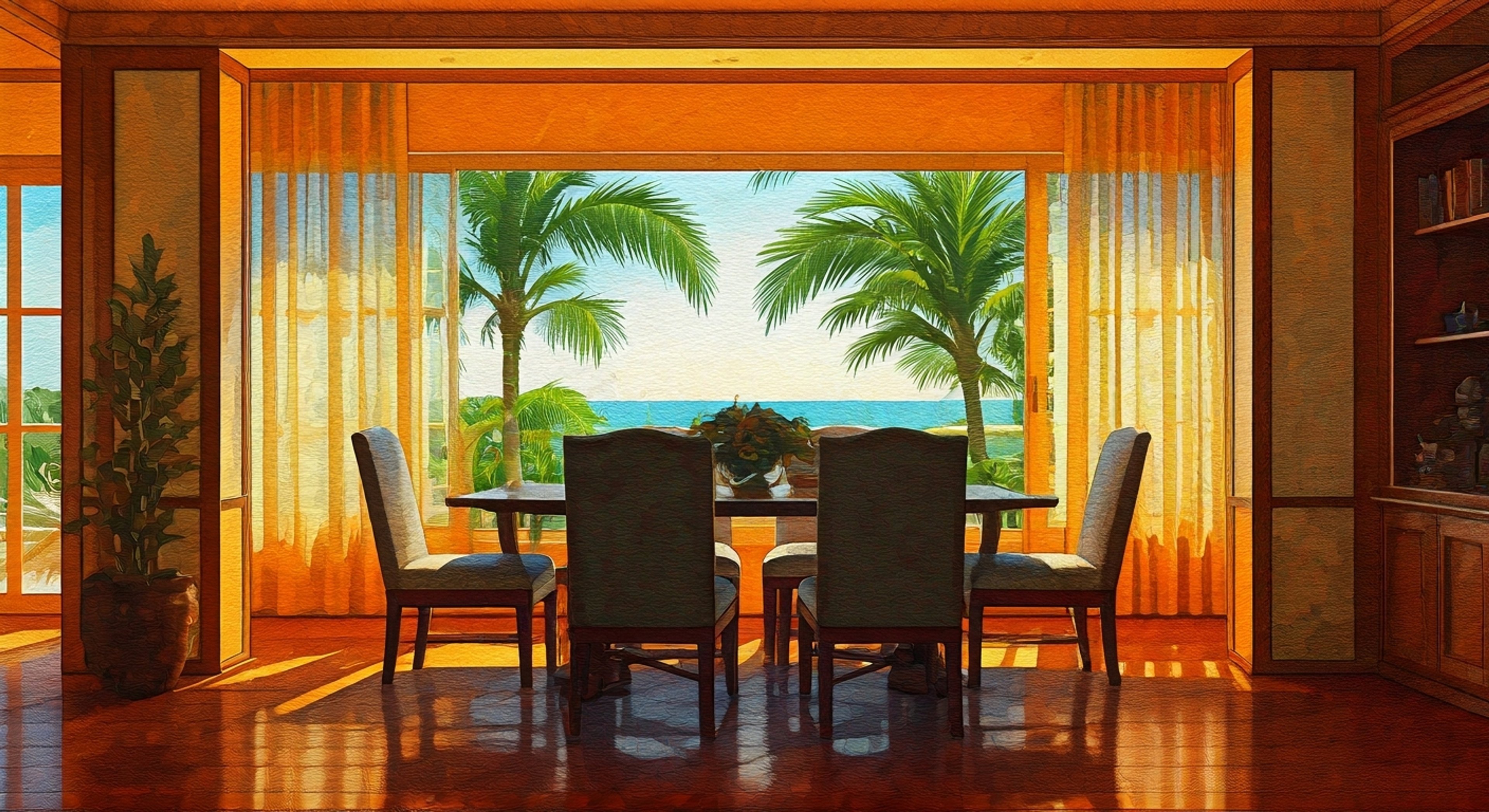 You find yourself having dinner with your mom in your cozy Alolan home...