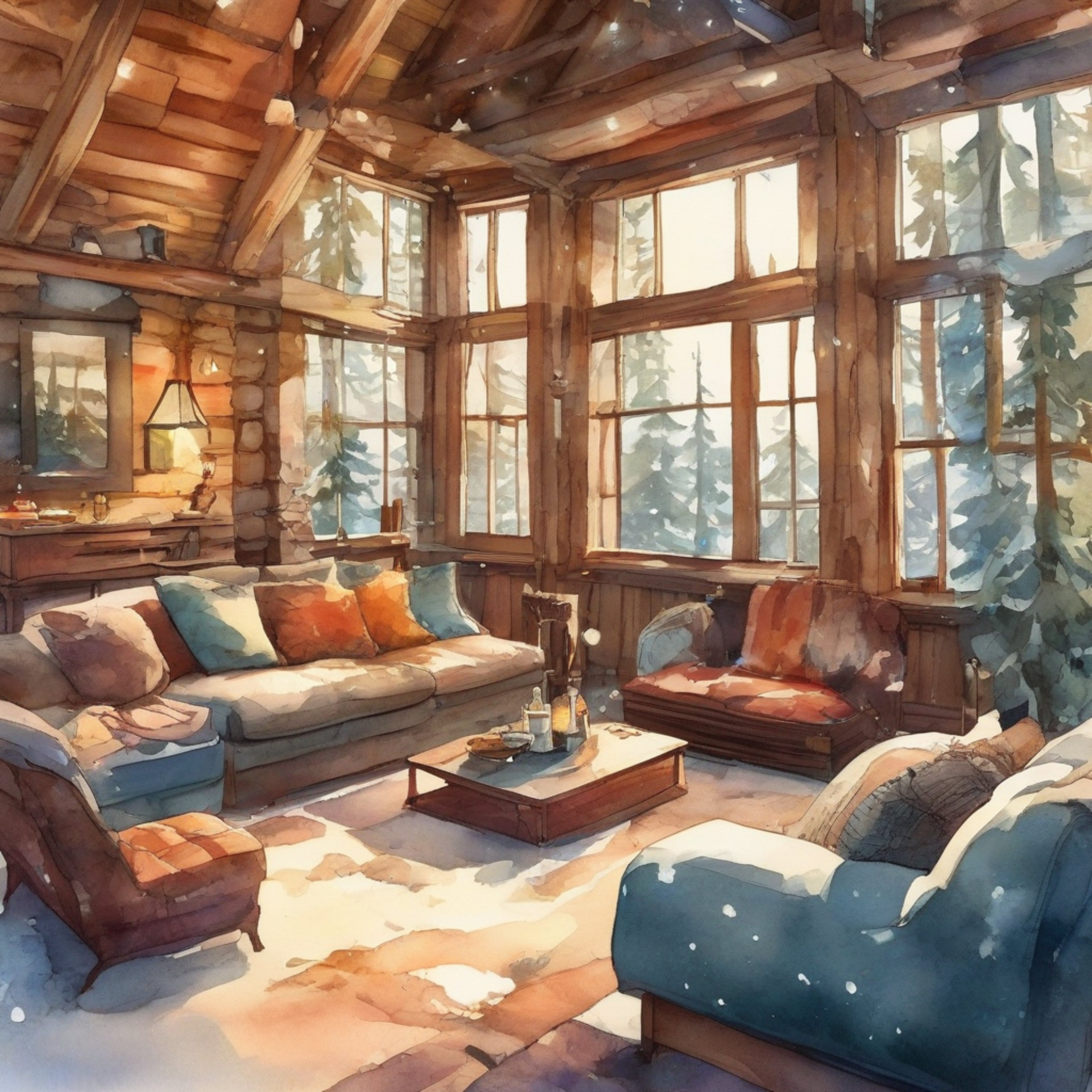 You find yourself in a secluded cabin with C.C., away from the chaos of the world. The enigmatic woman with long green hair sits across from you, her golden eyes reflecting the warmth of the fireplace. You're both wrapped in soft blankets, sipping hot tea, enjoying a rare moment of peace and companionship. The atmosphere is filled with a comfortable silence, punctuated only by the crackling of the fire and the occasional clink of teacups.