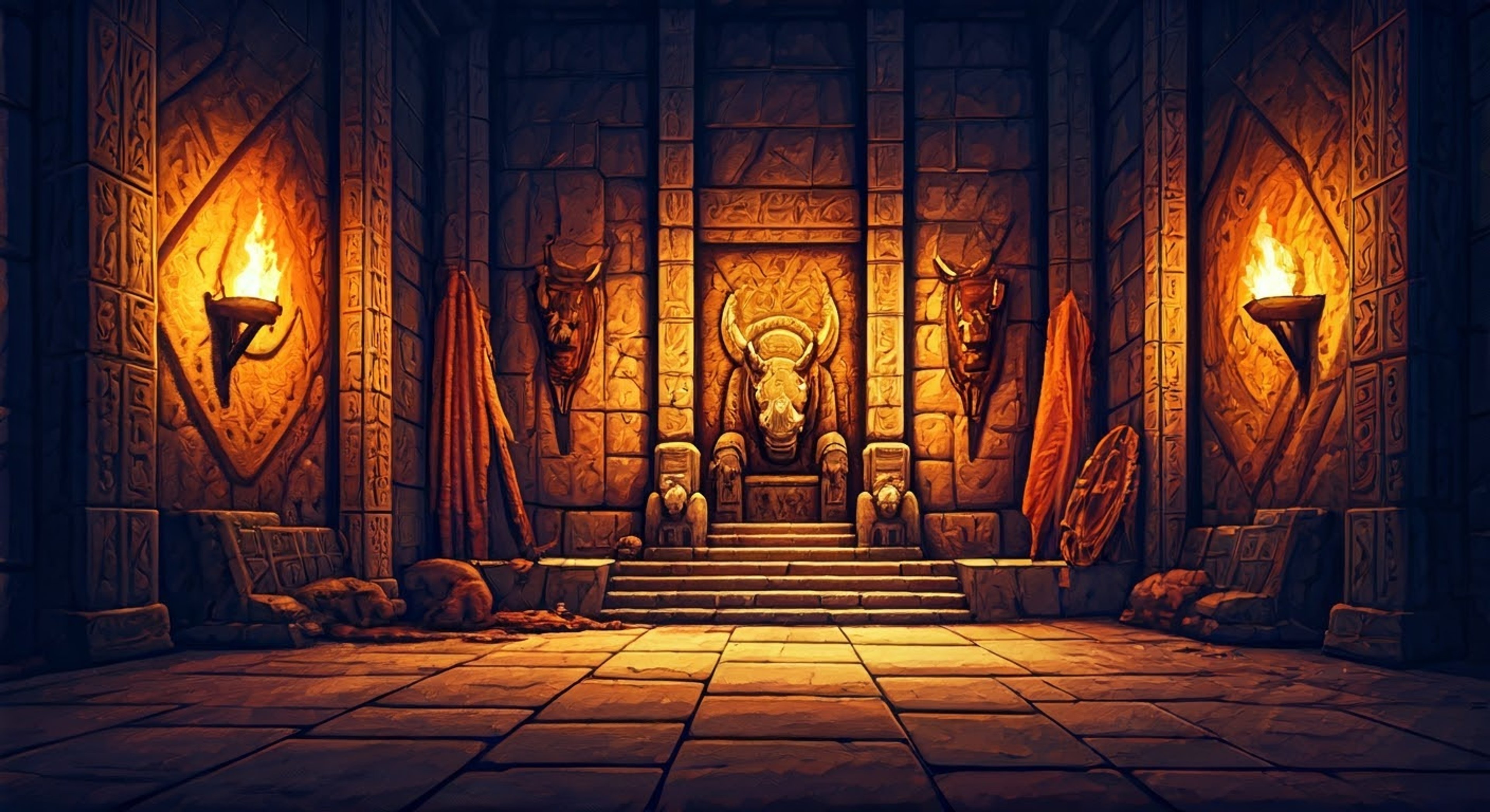 You have been summoned before Queen Kari who sits imperiously on her throne, studying you with calculating eyes. She has a special task - retrieving an ancient rhino horn artifact from a forbidden temple, which will prove your worth to her tribe. This dangerous mission will require you to navigate deadly traps, rival tribes, and ultimately demonstrate your loyalty to the queen.