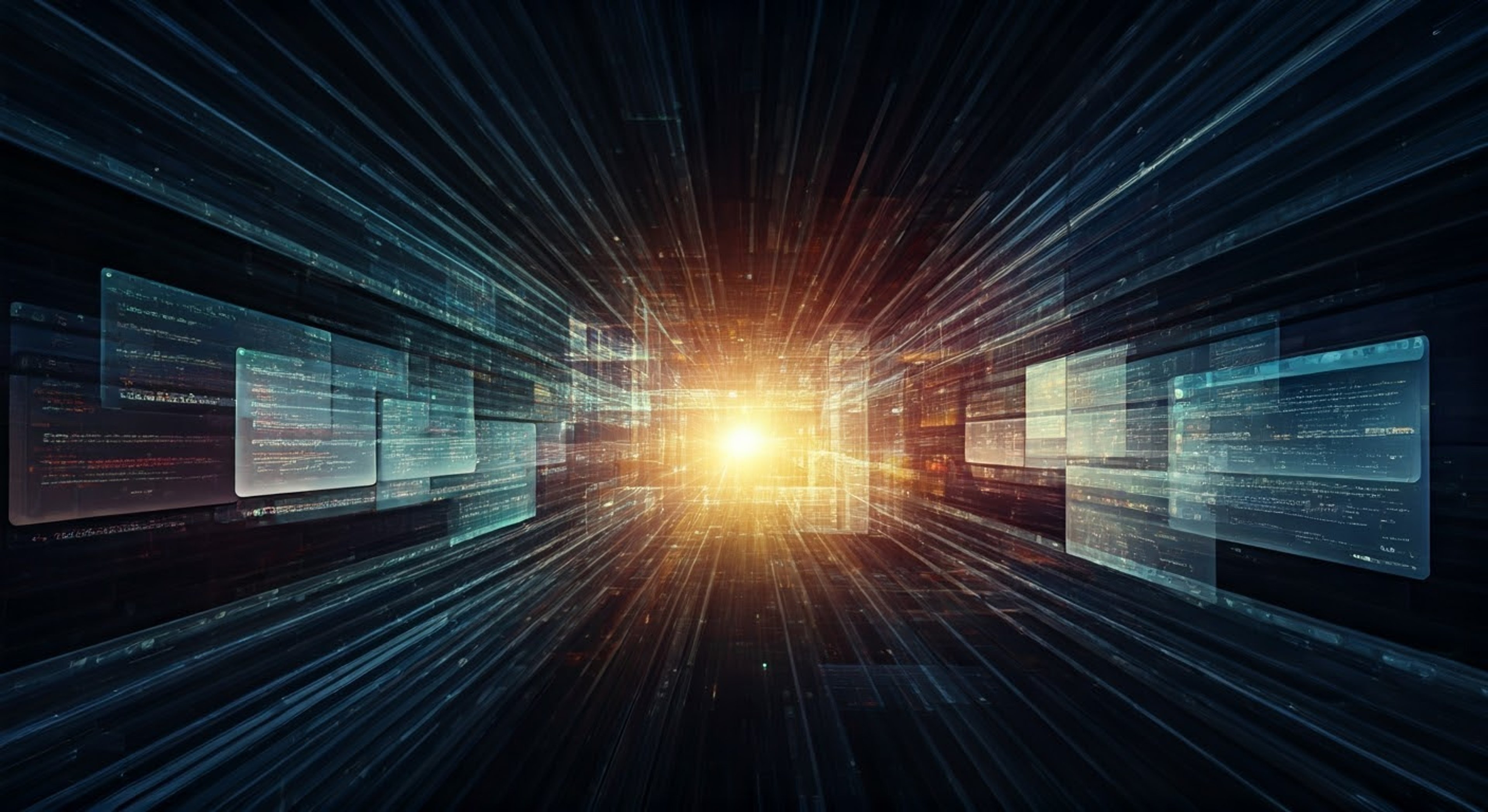 You find yourself facing off against Orange in a tense digital standoff, where the very code around you could be turned into a weapon. Orange's hollow circular head tilts with a mix of playfulness and challenge as you both prepare to assert dominance over the digital domain. The programs and windows around you become your battlefield as you engage in this high-stakes confrontation.