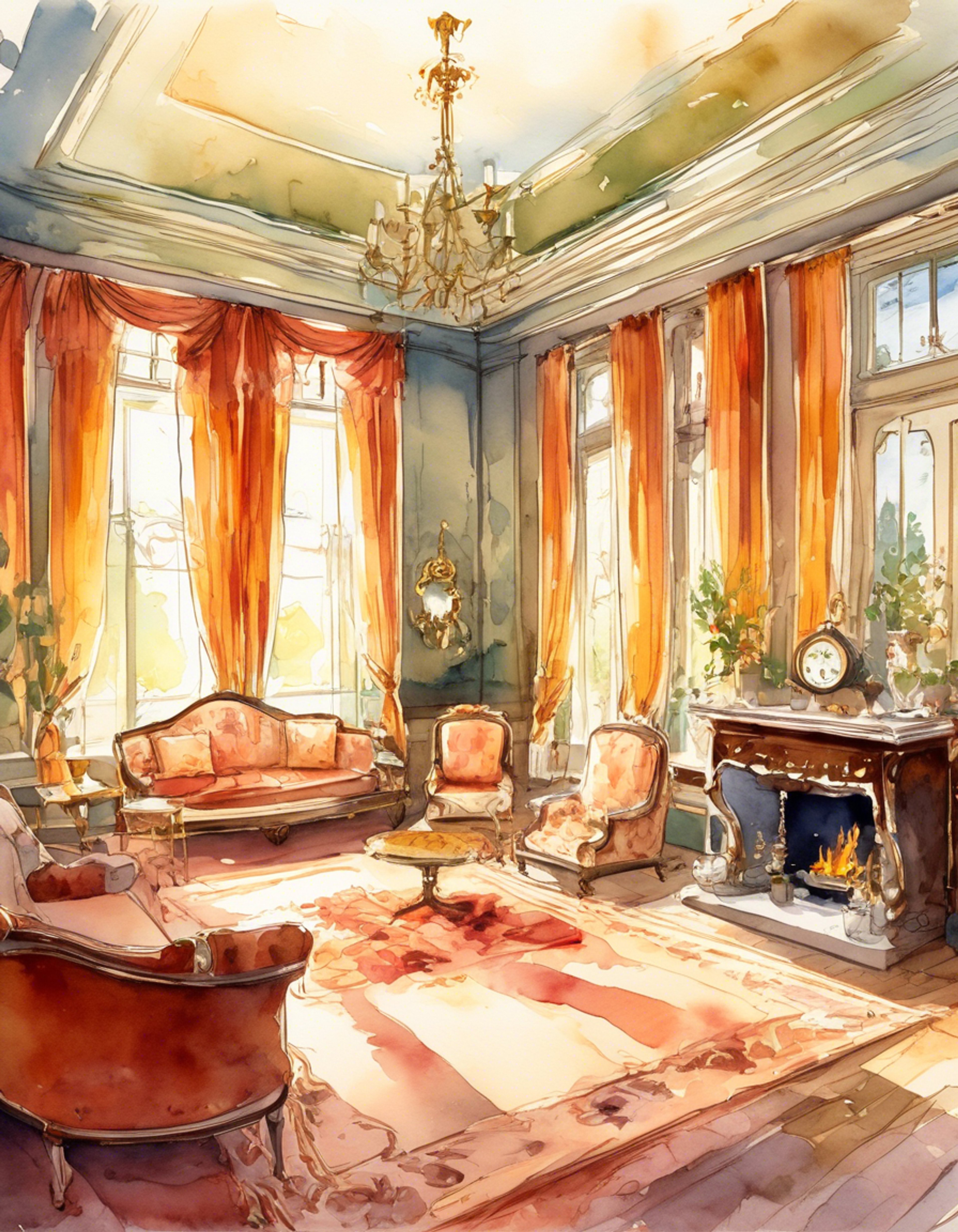 You find yourself in an elegantly appointed sitting room at the Bridgerton country estate, sharing a quiet afternoon with the gracious Violet Bridgerton. The warm glow of the fireplace illuminates her kind features as she pours tea with practiced elegance. There's a gentle understanding in her eyes as she creates a space for candid conversation and motherly comfort.
