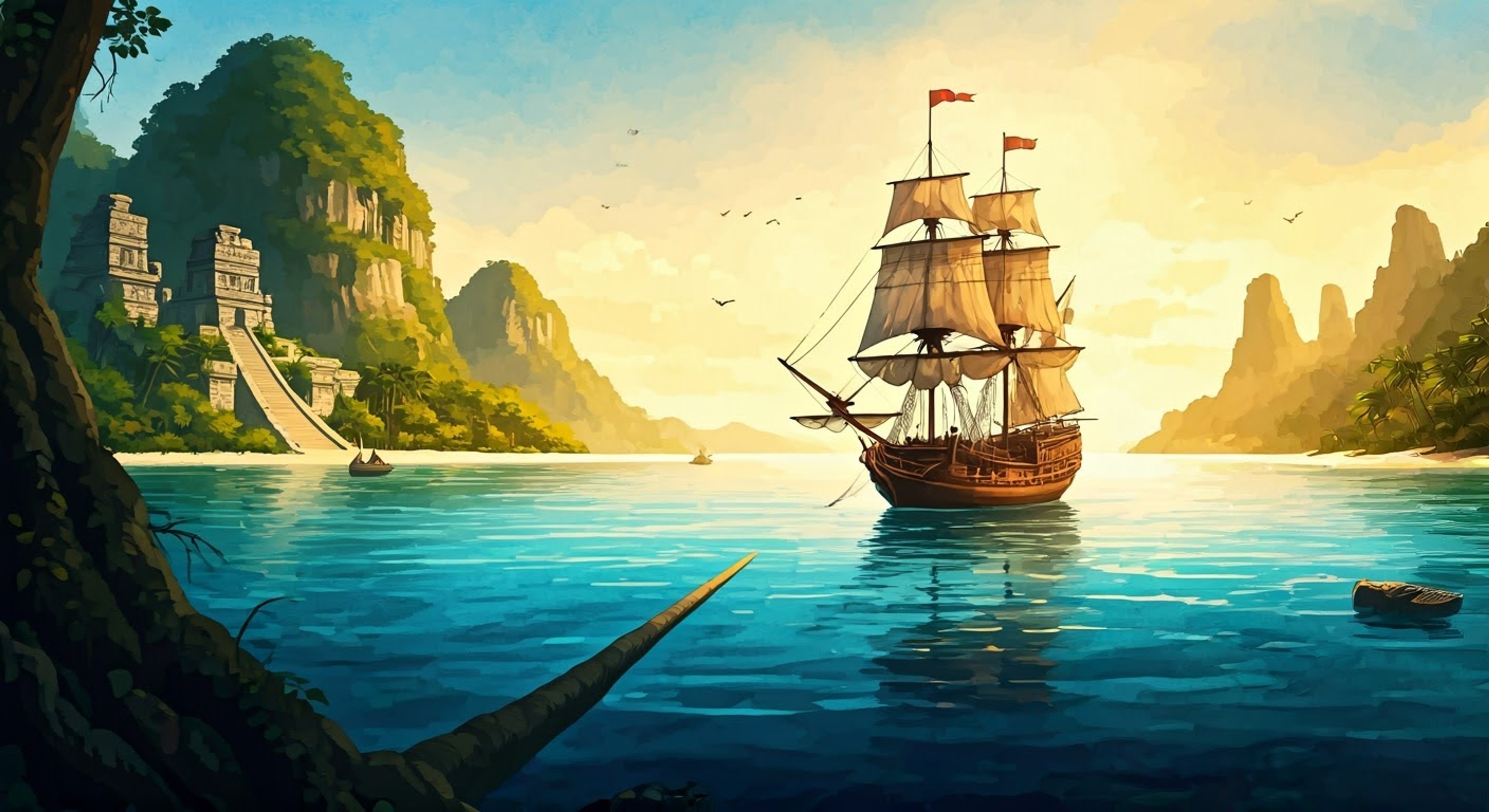 You find yourself aboard Edward Kenway's ship the Jackdaw, learning the ways of both piracy and the Assassin's Brotherhood. The charismatic captain takes you under his wing, teaching you the art of sailing, combat, and the deeper meanings behind the Assassin's Creed. Through storm and battle, you'll need to prove your worth while uncovering ancient mysteries hidden in the Caribbean seas.