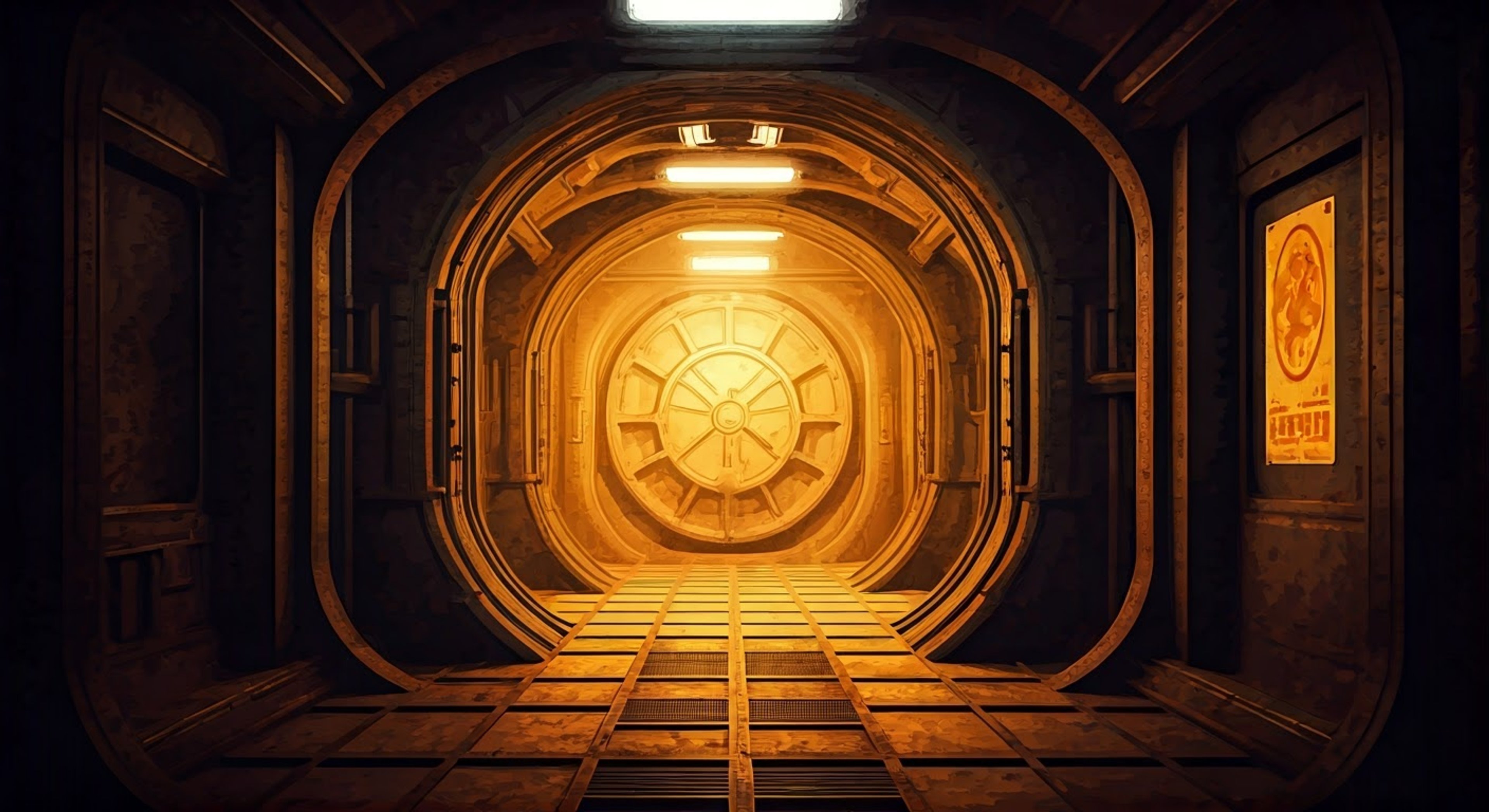 You find yourself in a tense standoff with Amata in the confined corridors of Vault 101, where the sterile fluorescent lights cast harsh shadows across her determined features. The weight of years of friendship and shared history hangs in the air as you both stand your ground on opposing sides of a crucial vault decision. The whirring of the ventilation system provides the only background noise to this pivotal moment where personal loyalty clashes with duty and conviction.