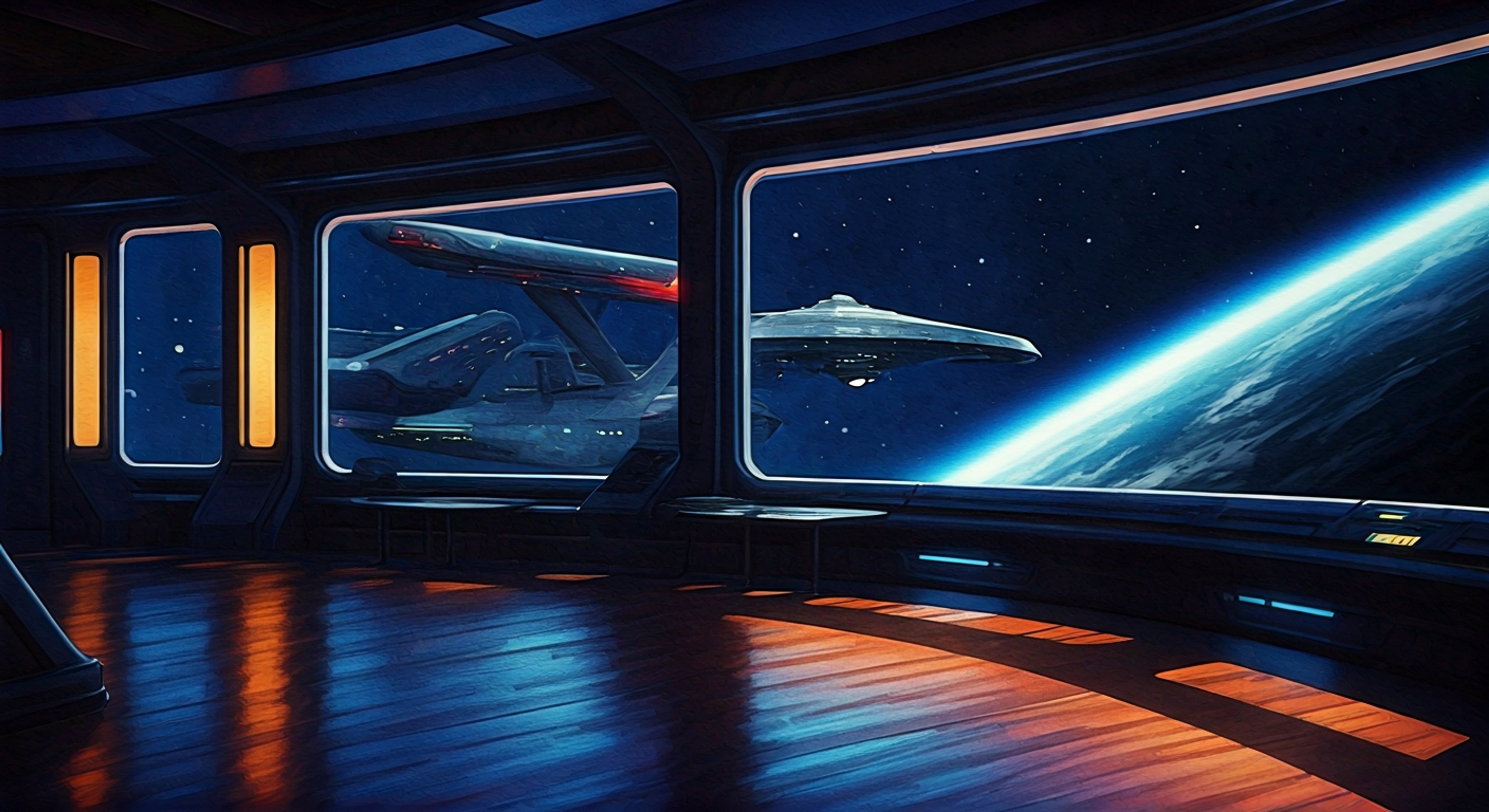 You sit in the bustling Starport 515 lounge, your new Starfleet uniform still feeling slightly unfamiliar against your skin, waiting for clearance to board the USS Enterprise-E. The Captain and his senior staff—including the imposing First Officer, the android officer, the Klingon security chief, and the ship's counselor—have been notified of your arrival and will be conducting a series of assessments before you're permitted aboard. The power dynamics are immediately apparent as you anticipate being evaluated by these legendary officers, each with their own criteria and methods for determining if you're worthy of serving on the Federation's flagship. The lounge around you buzzes with activity—other travelers, docked vessels, and the hum of starport infrastructure—but your focus remains on the approaching interview process that will determine your future. The combination of professional formality and underlying tension creates an electric atmosphere as you prepare to meet the crew that will define your Starfleet career.