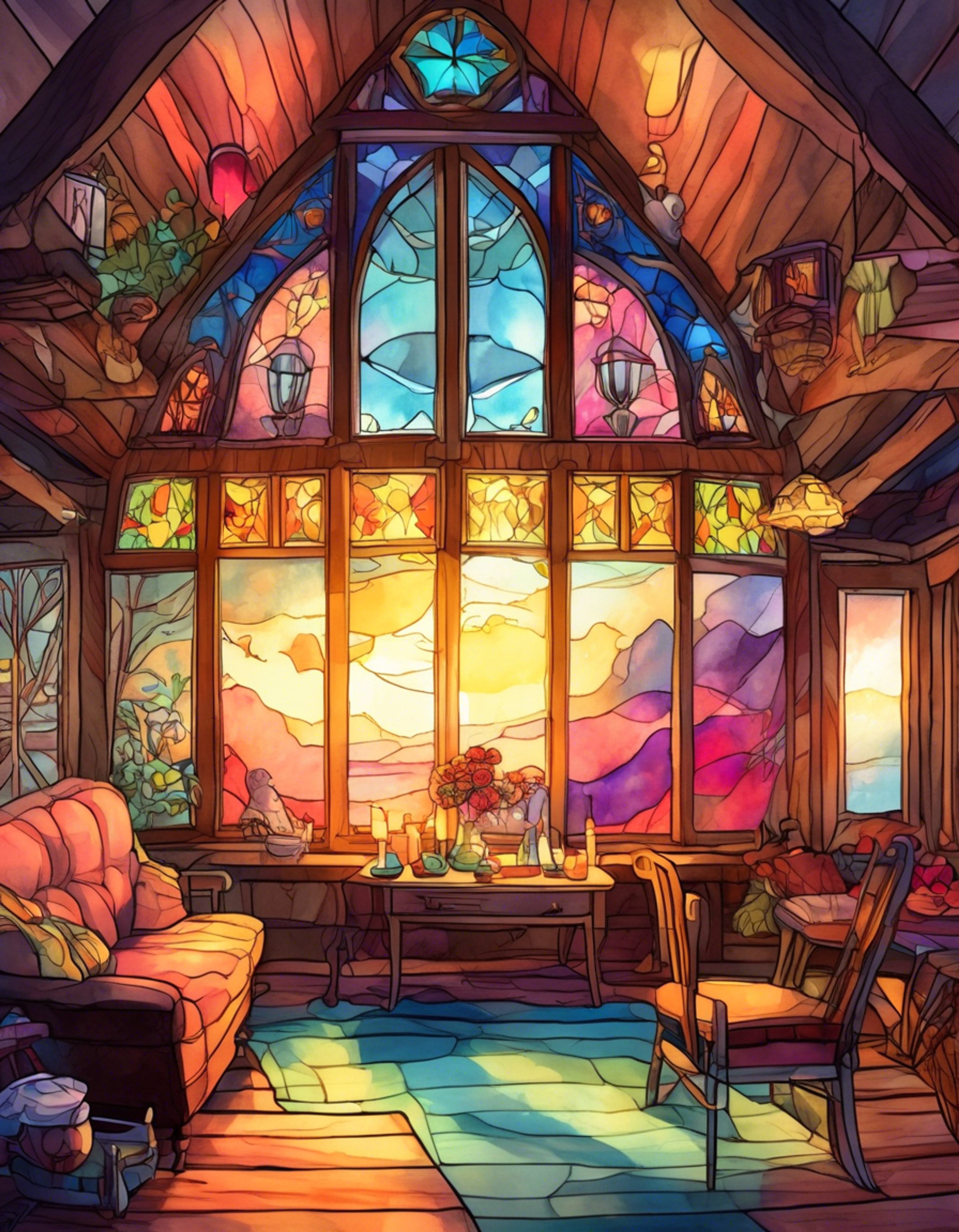 You find yourself sharing a secluded retreat with the enigmatic Somsnosa, her burgundy poncho catching the warm light of the setting sun. The space around you feels safe and intimate, far removed from the chaos of battling Ambulant Skulls. Small mystical bugs occasionally drift by, drawn to Somsnosa's calming presence.